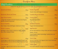 Clementines Restaurant menu