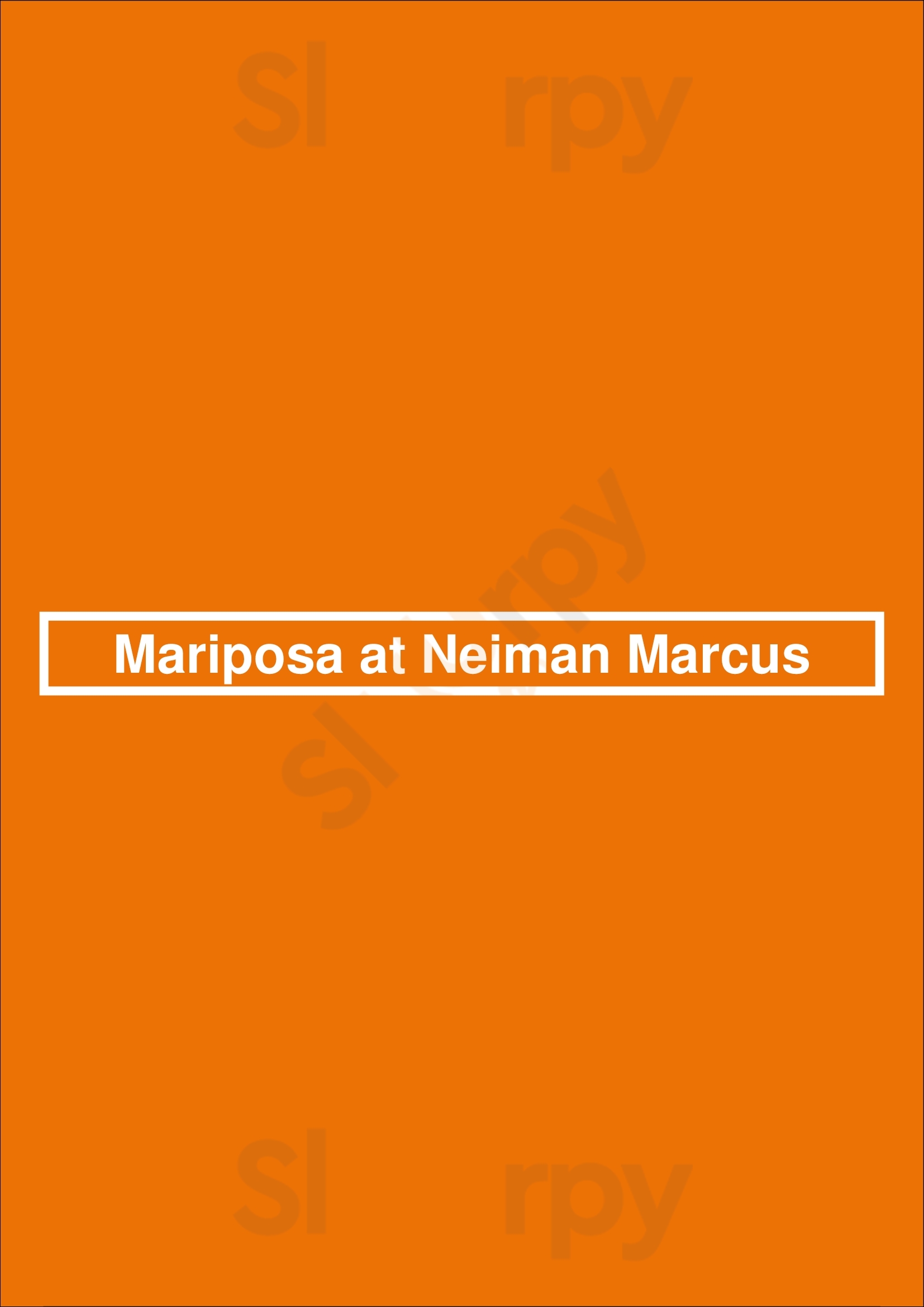 Mariposa At Neiman Marcus Houston Menu - 1