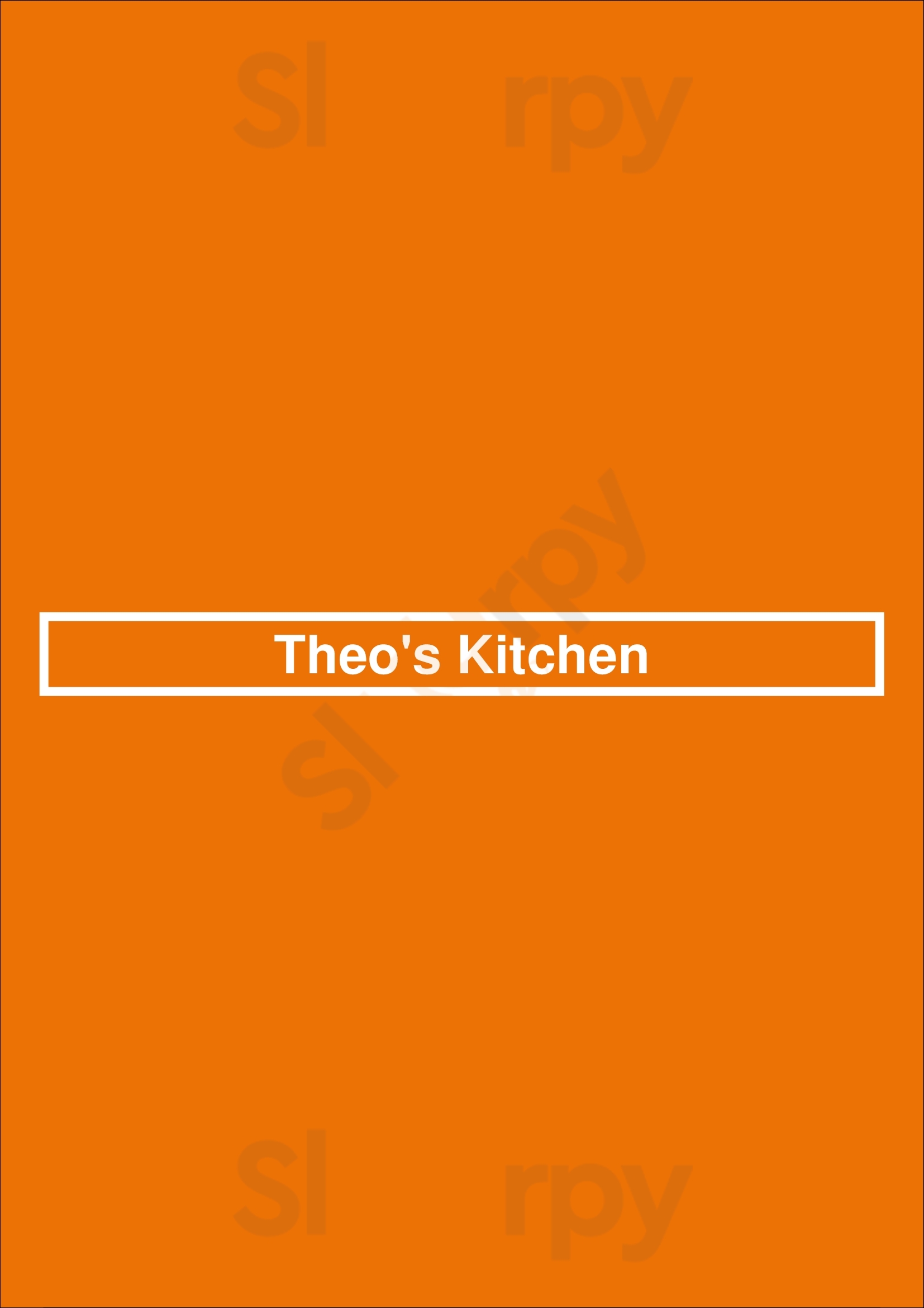 Main Menu - Theo's Kitchen