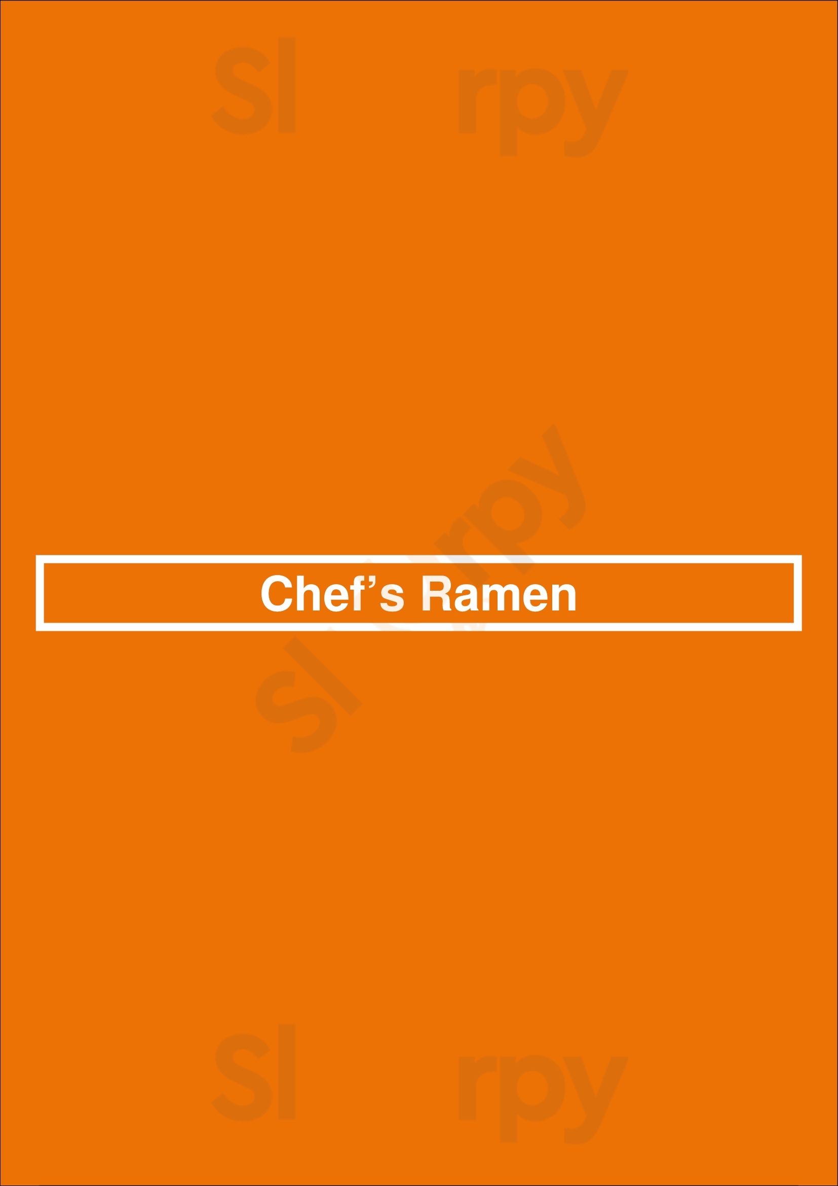 Chef’s Ramen Honolulu Menu - 1