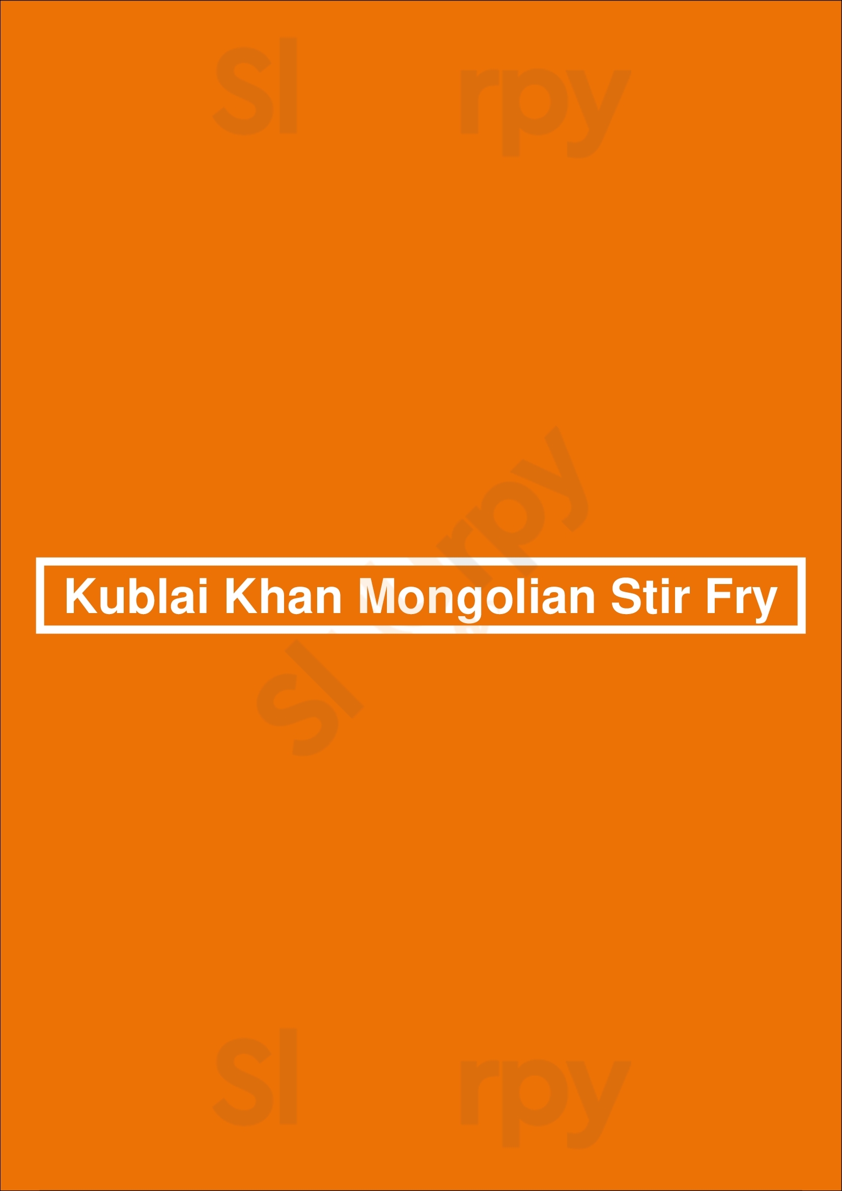 Kublai Khan Mongolian Stir Fry Houston Menu - 1