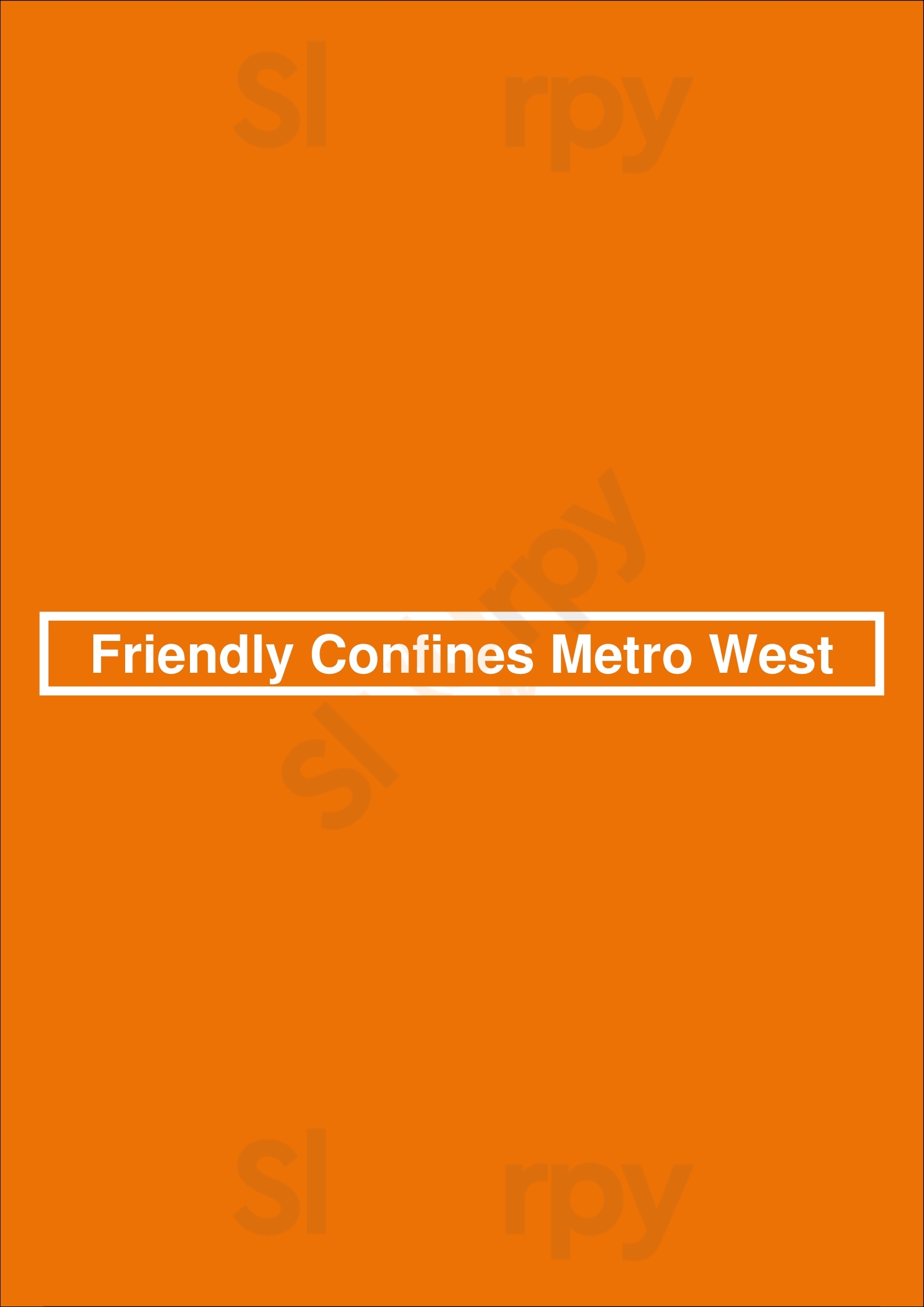 Friendly Confines Metro West Orlando Menu - 1