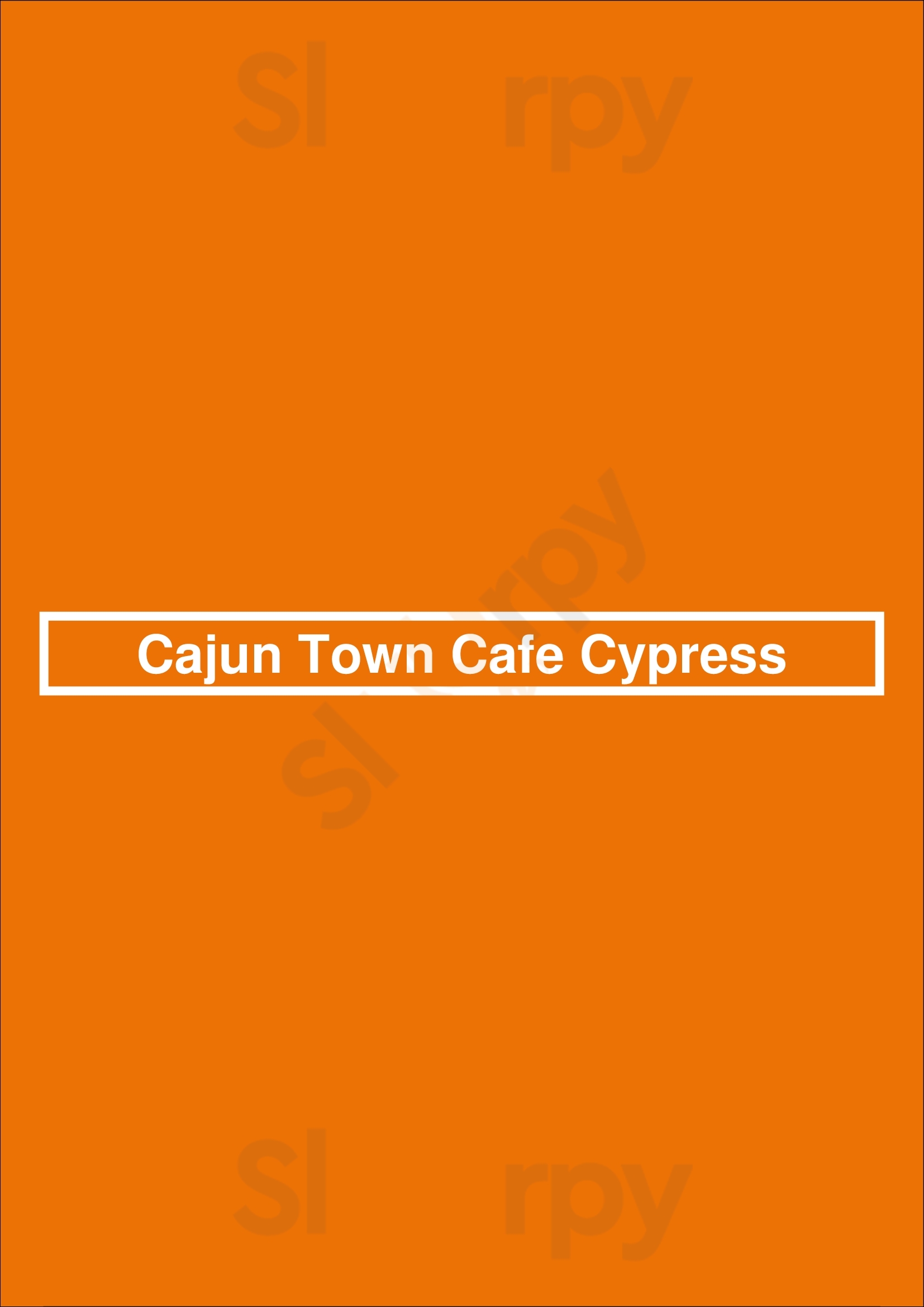Cajun Town Cafe Cypress Houston Menu - 1