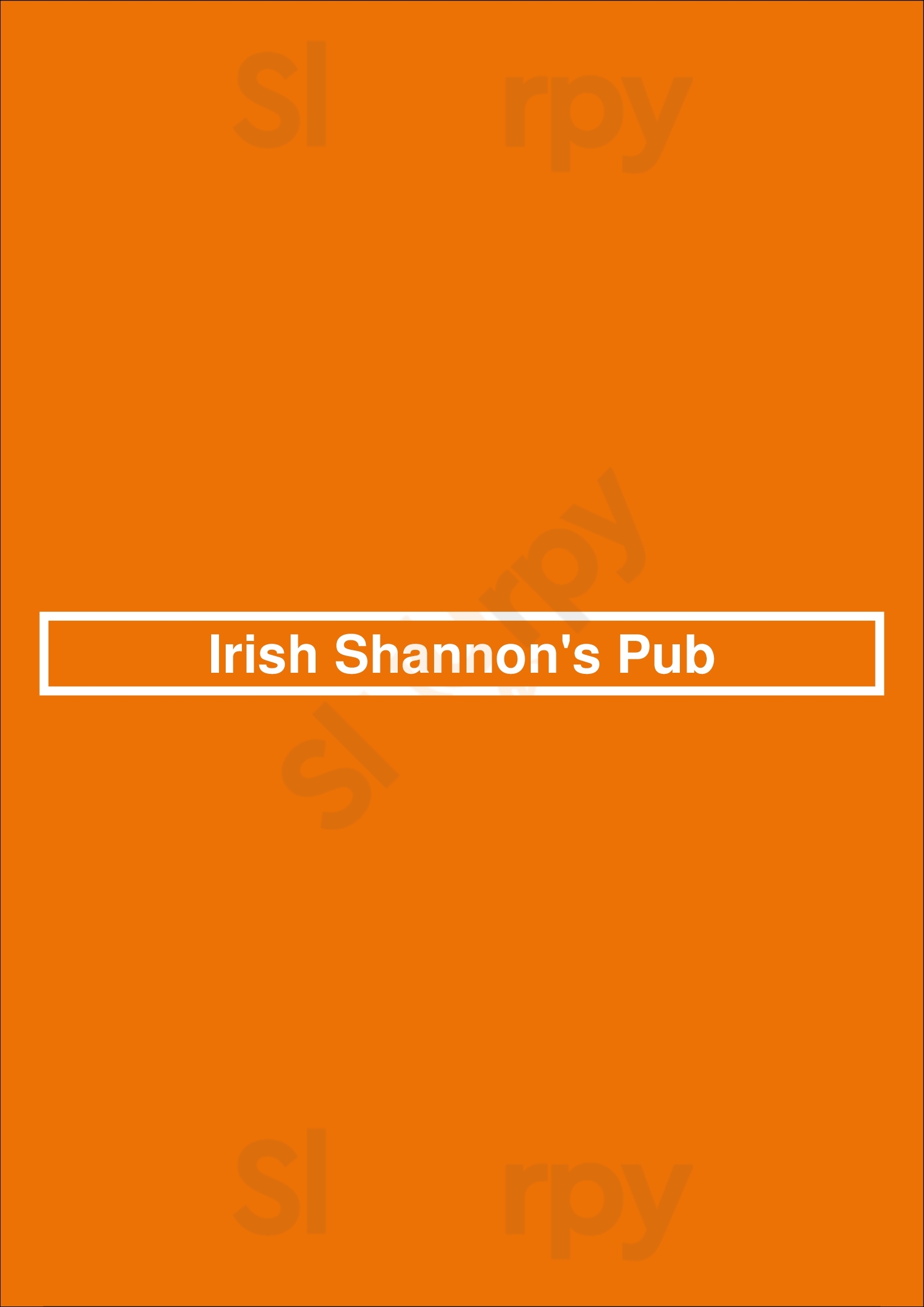 Irish Shannon's Pub Orlando Menu - 1