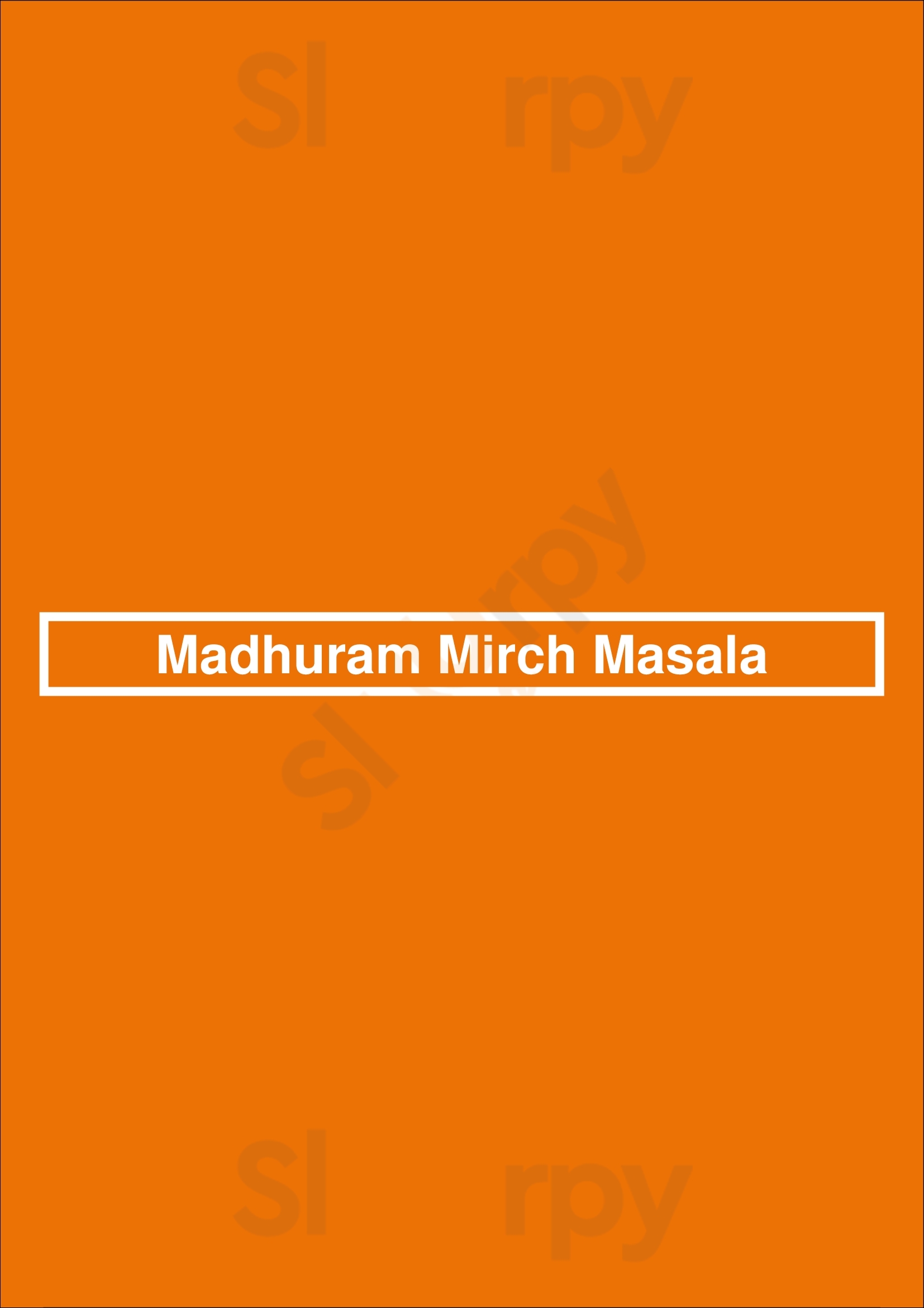 Main Menu - Madhuram Mirch Masala
