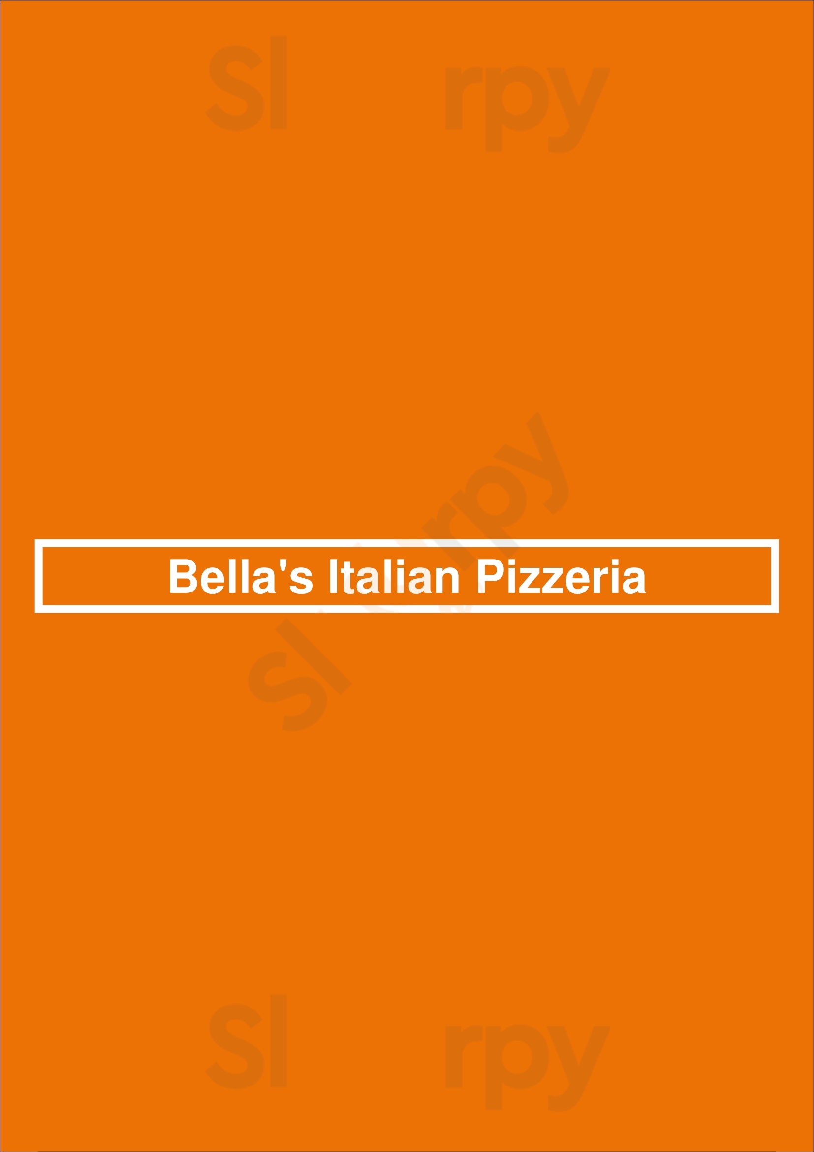 Main Menu - Bella's Italian Pizzeria