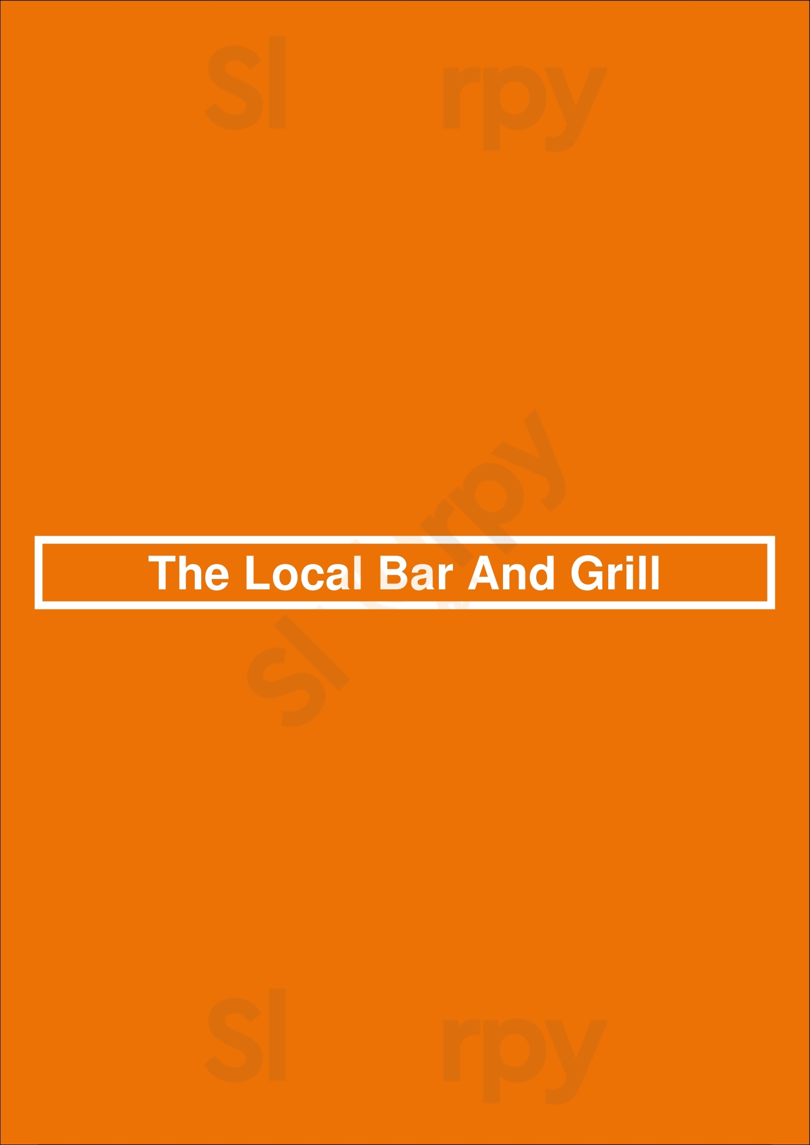 Main Menu - The Local Bar And Grill