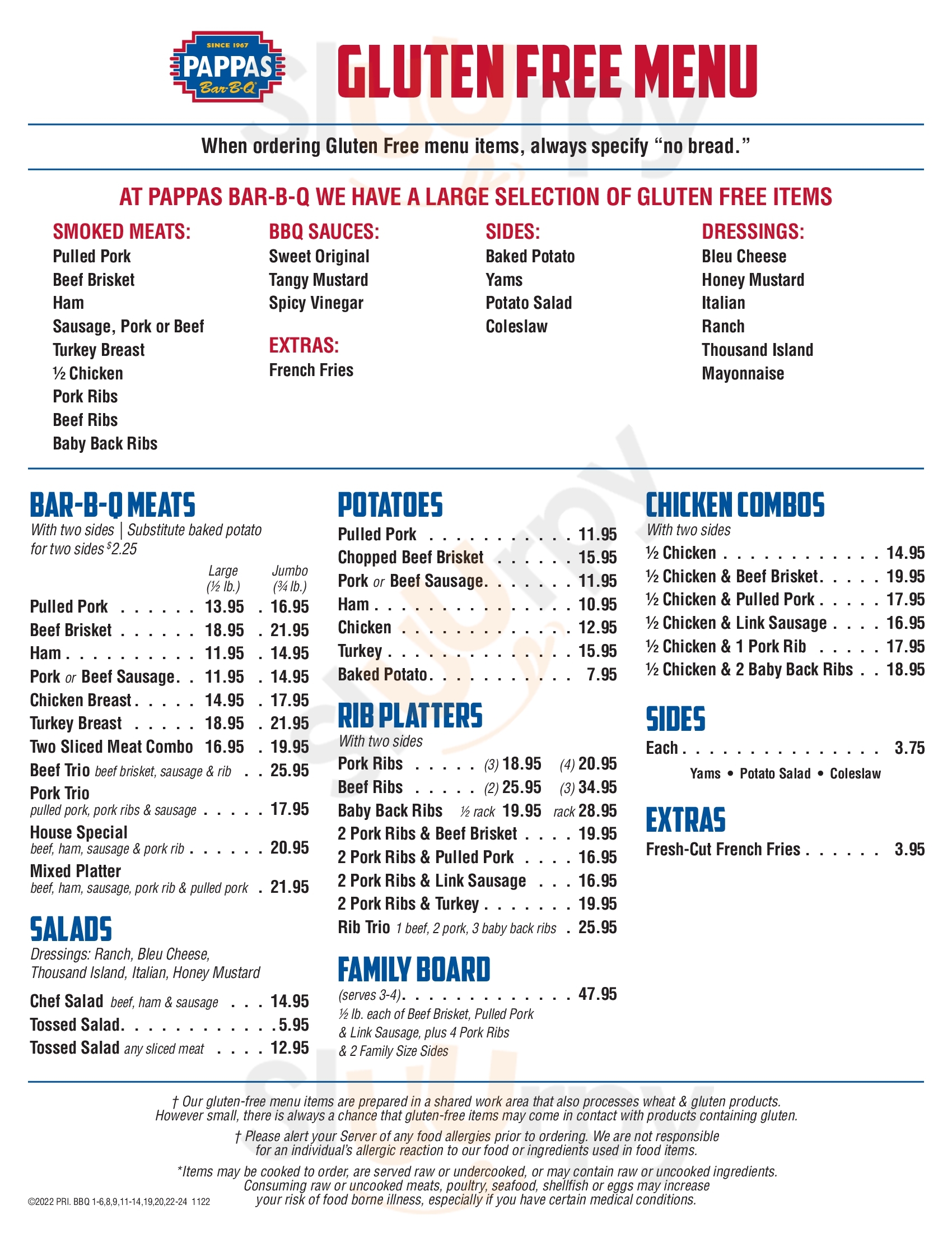 Pappas Bbq Houston Menu - 1