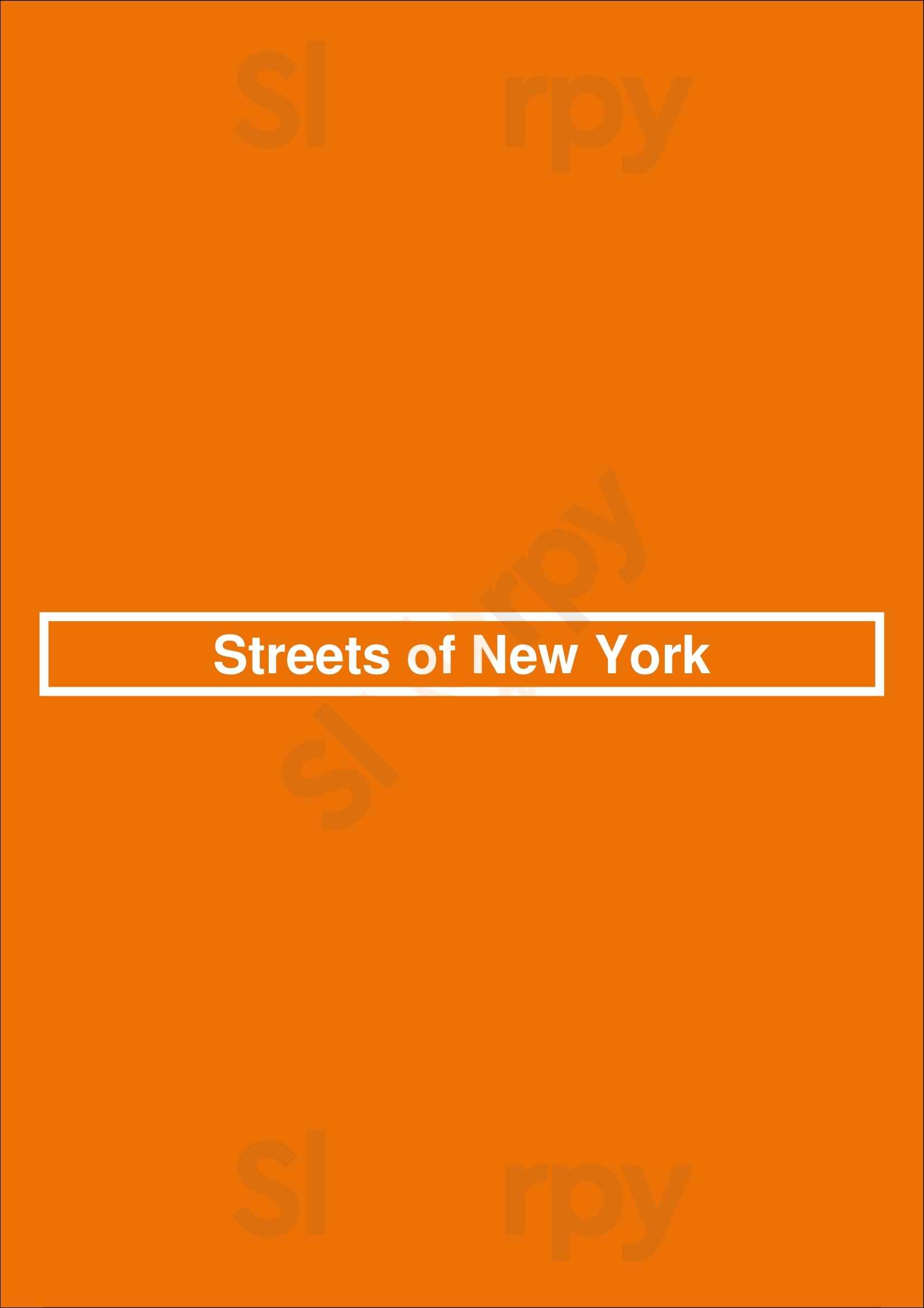 Streets Of New York Phoenix Menu - 1