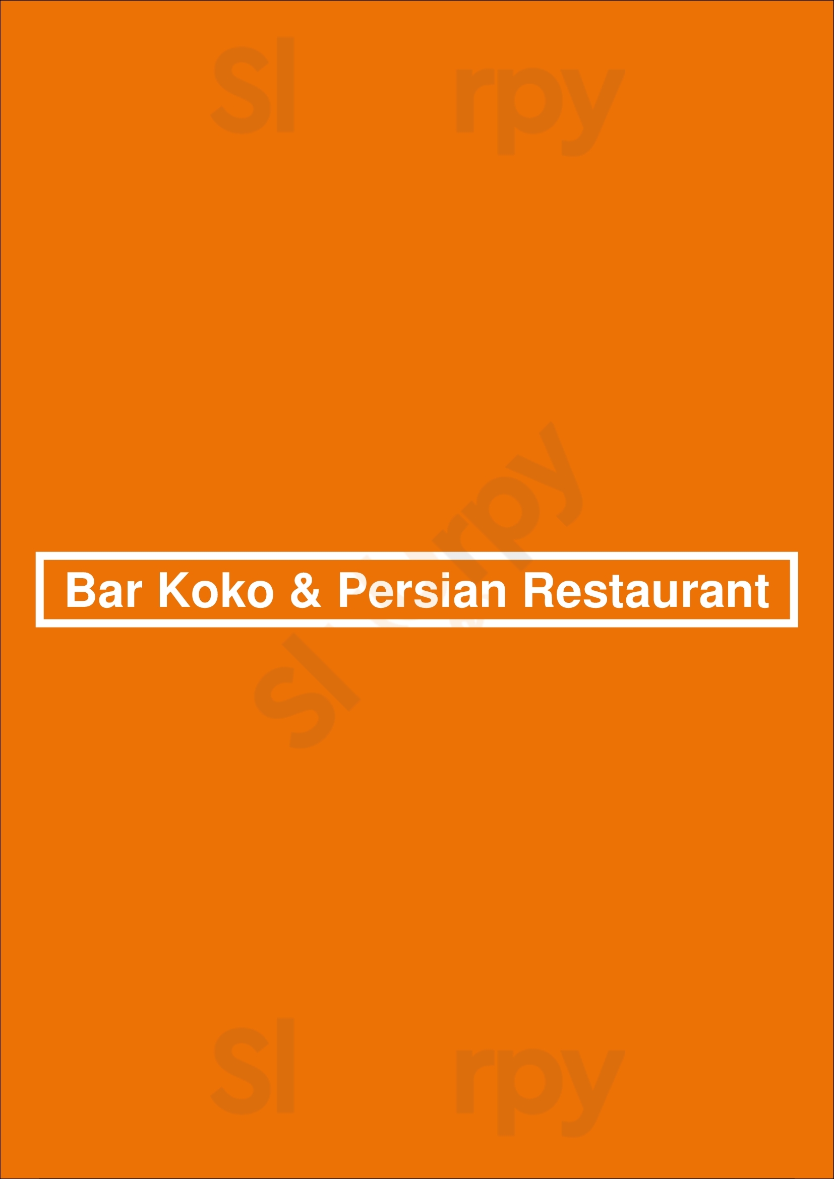 Bar Koko & Persian Restaurant Honolulu Menu - 1