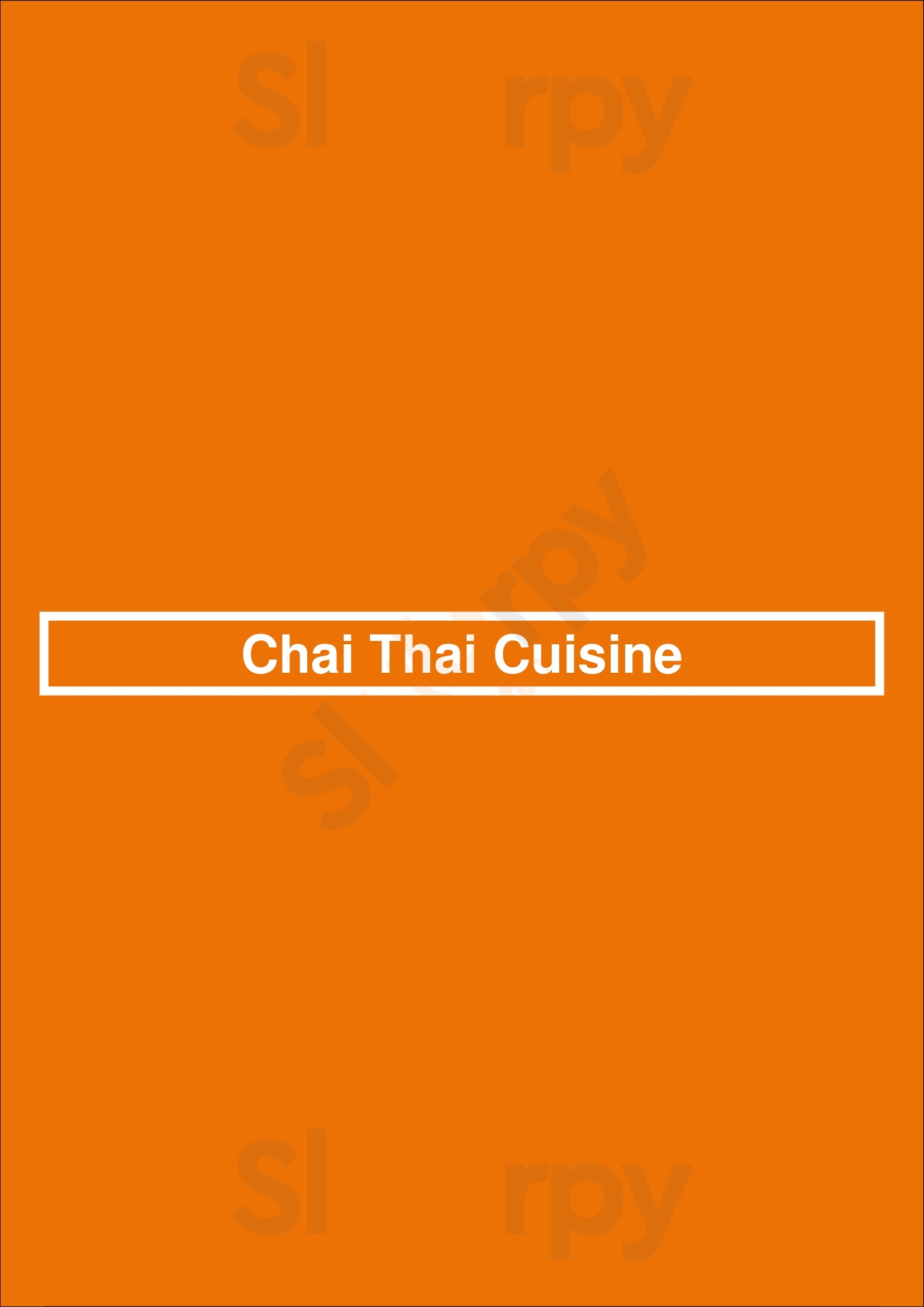 Main Menu - Chai Thai Cuisine