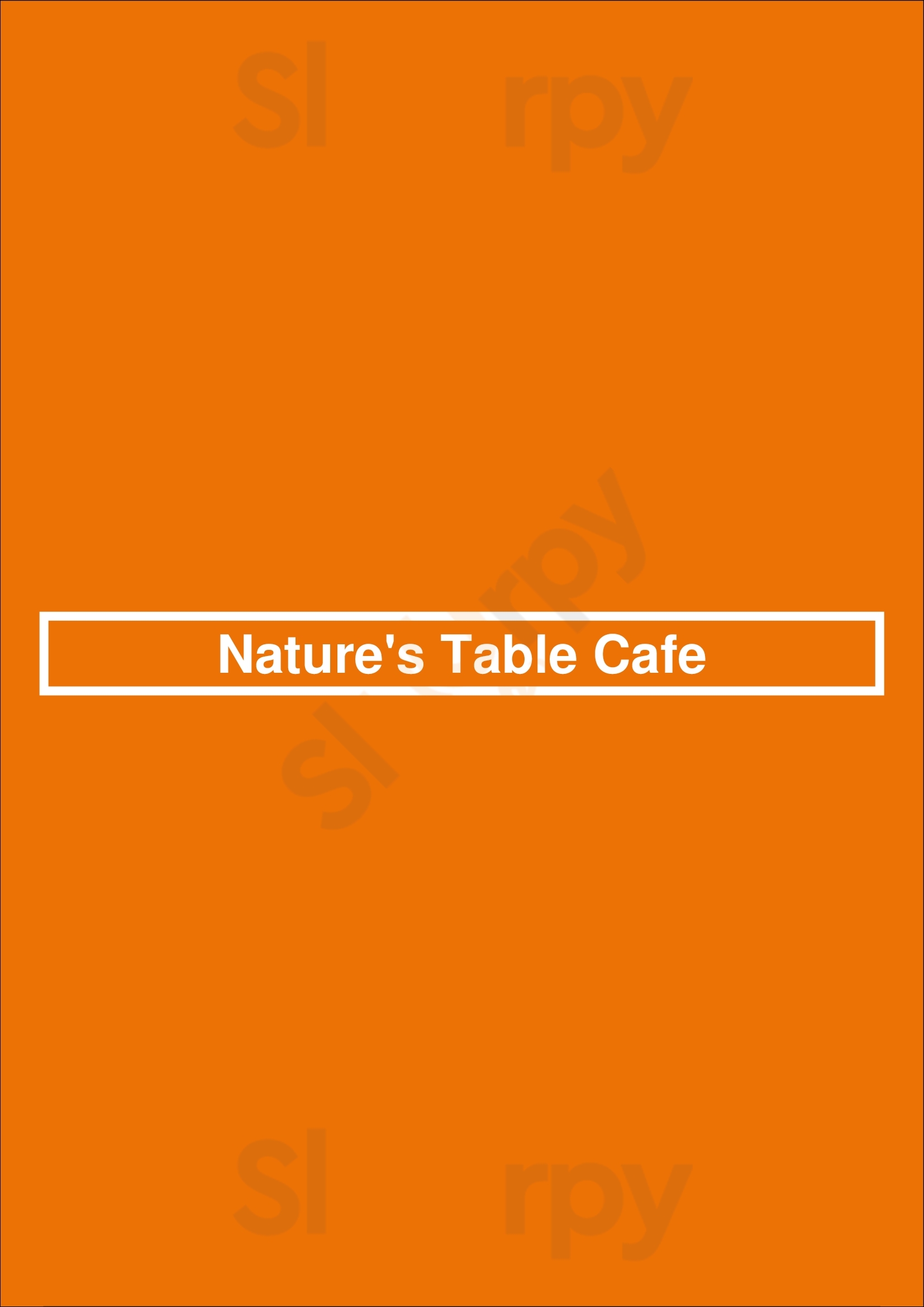 Nature's Table Cafe Orlando Menu - 1