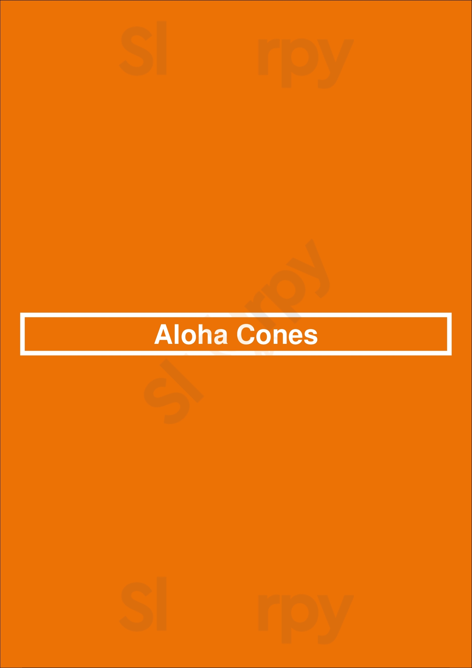 Aloha Cones Honolulu Menu - 1