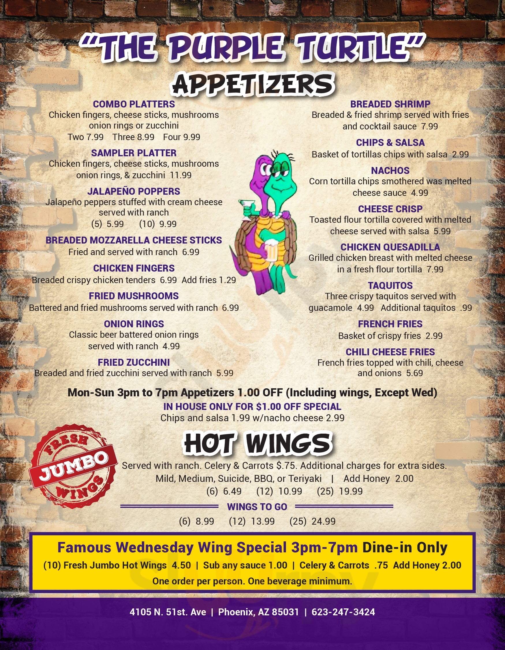 Purple Turtle Phoenix Menu - 1
