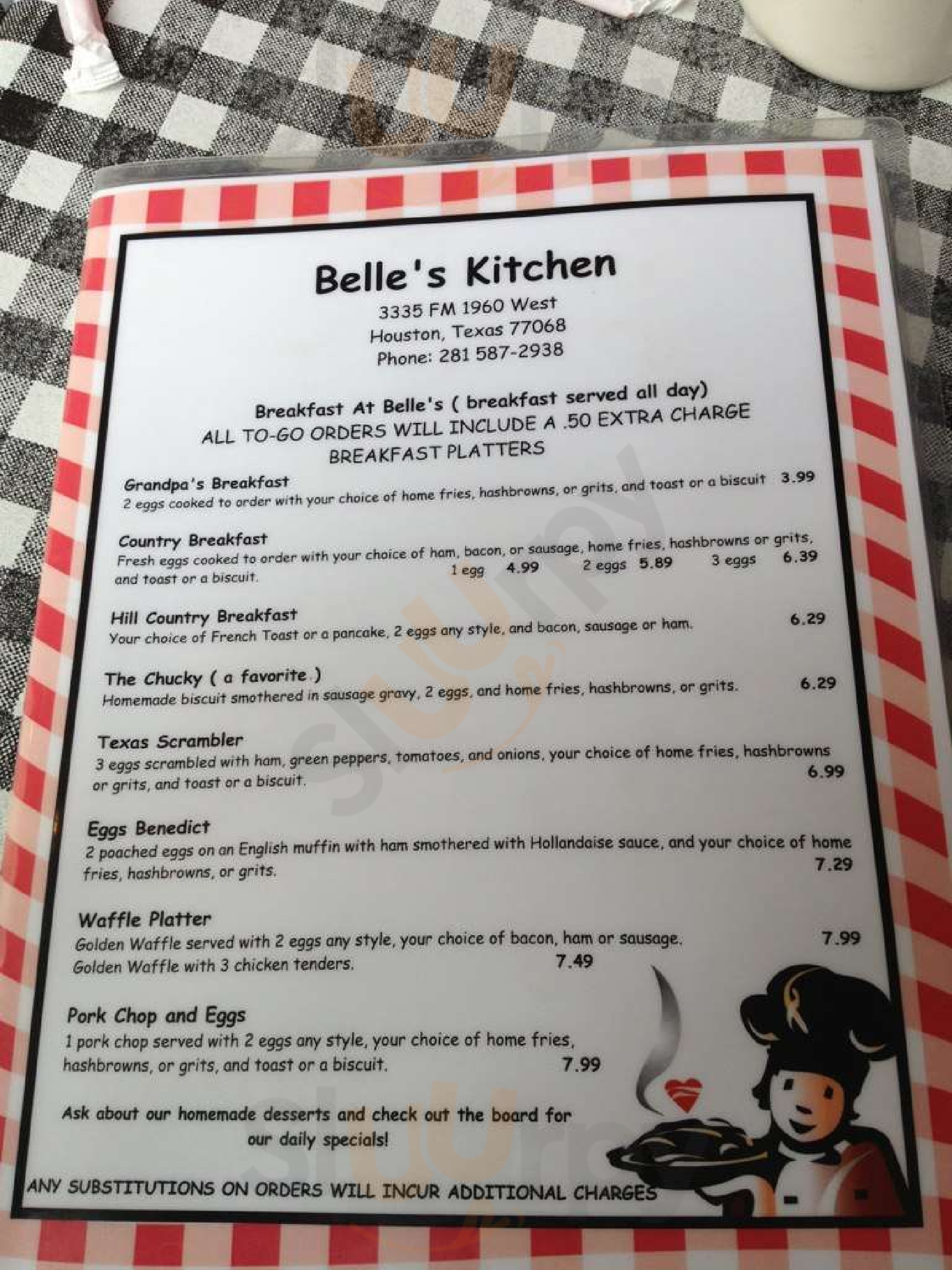 Belle's Kitchen Houston Menu - 1