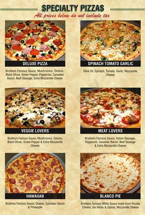 Brother's Pizza Delivery Houston Menu - 1