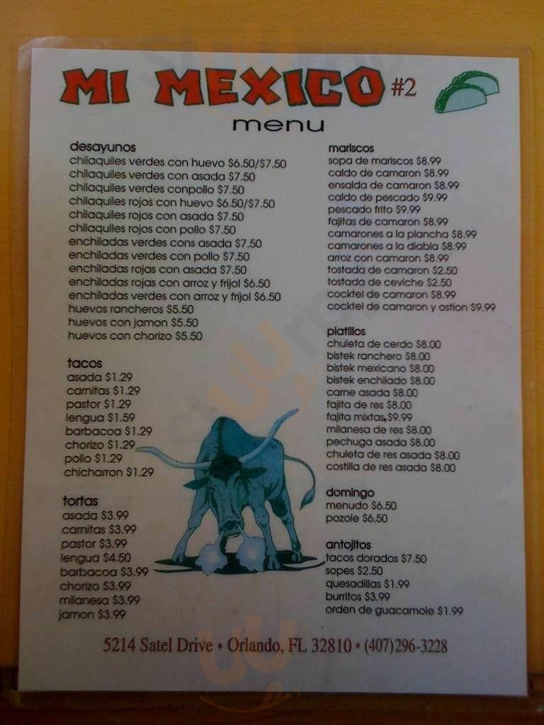 El Ranchito Meat Market & Mexican Restaurant Orlando Menu - 1