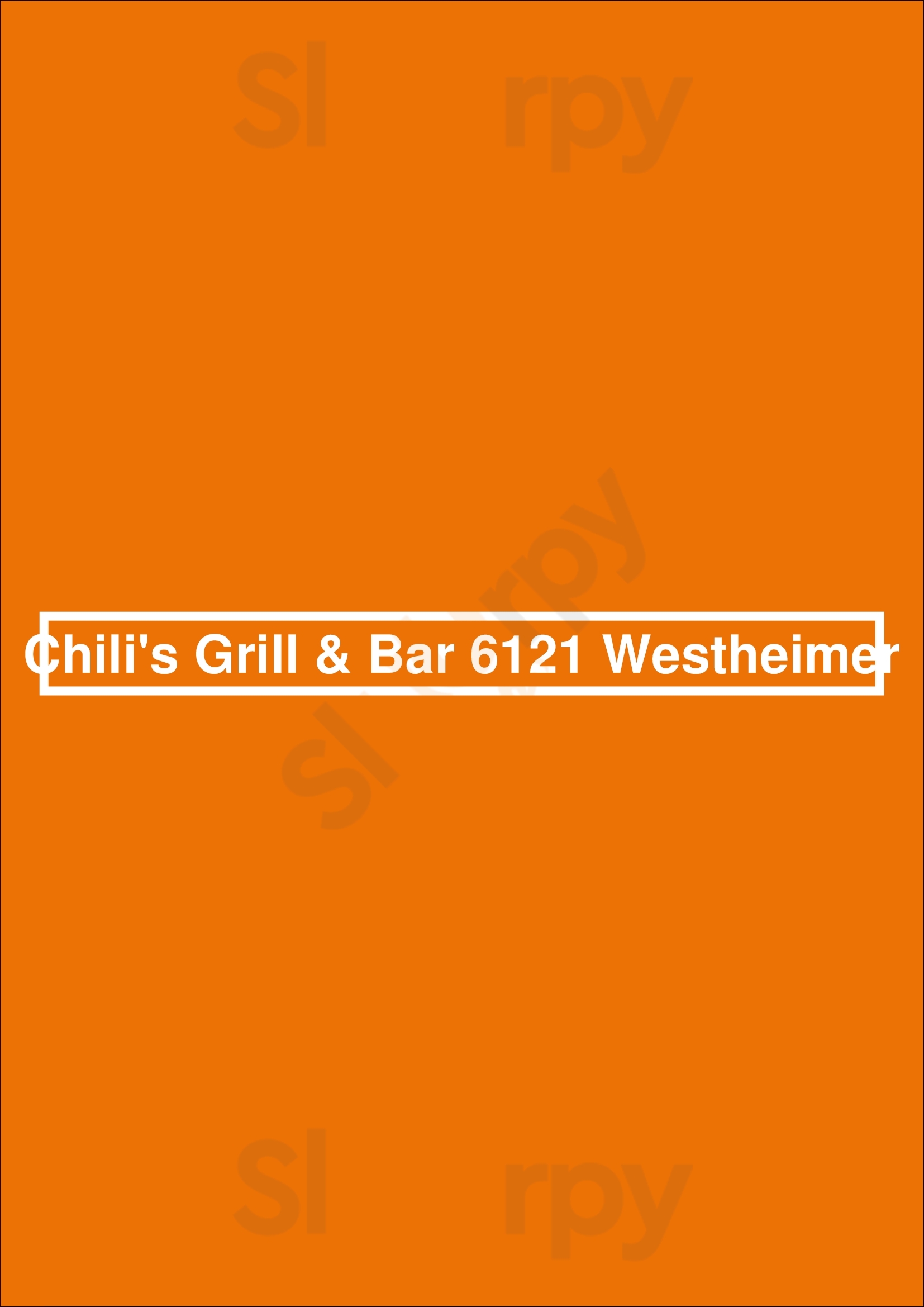 Chili's Grill & Bar 6121 Westheimer Houston Menu - 1