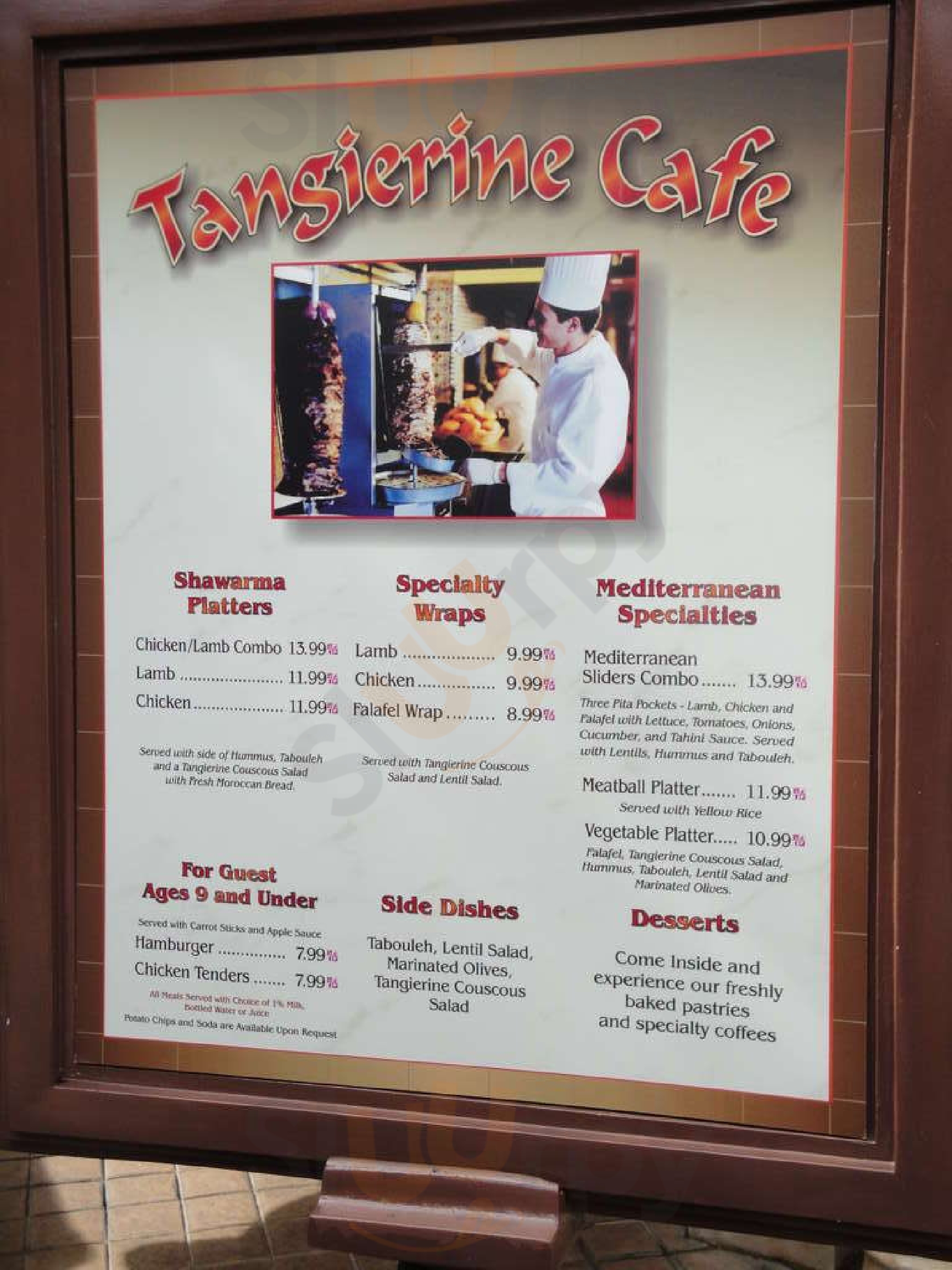 Main Menu - Tangierine Cafe