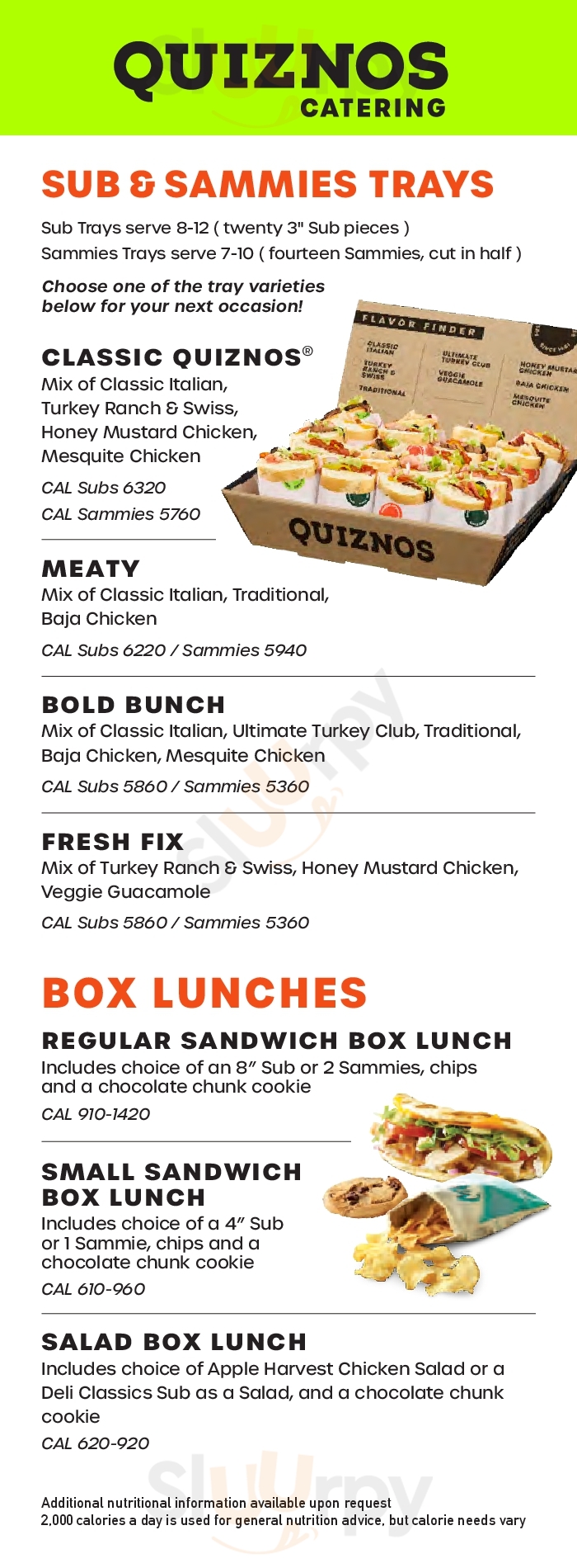 Quiznos Orlando Menu - 1