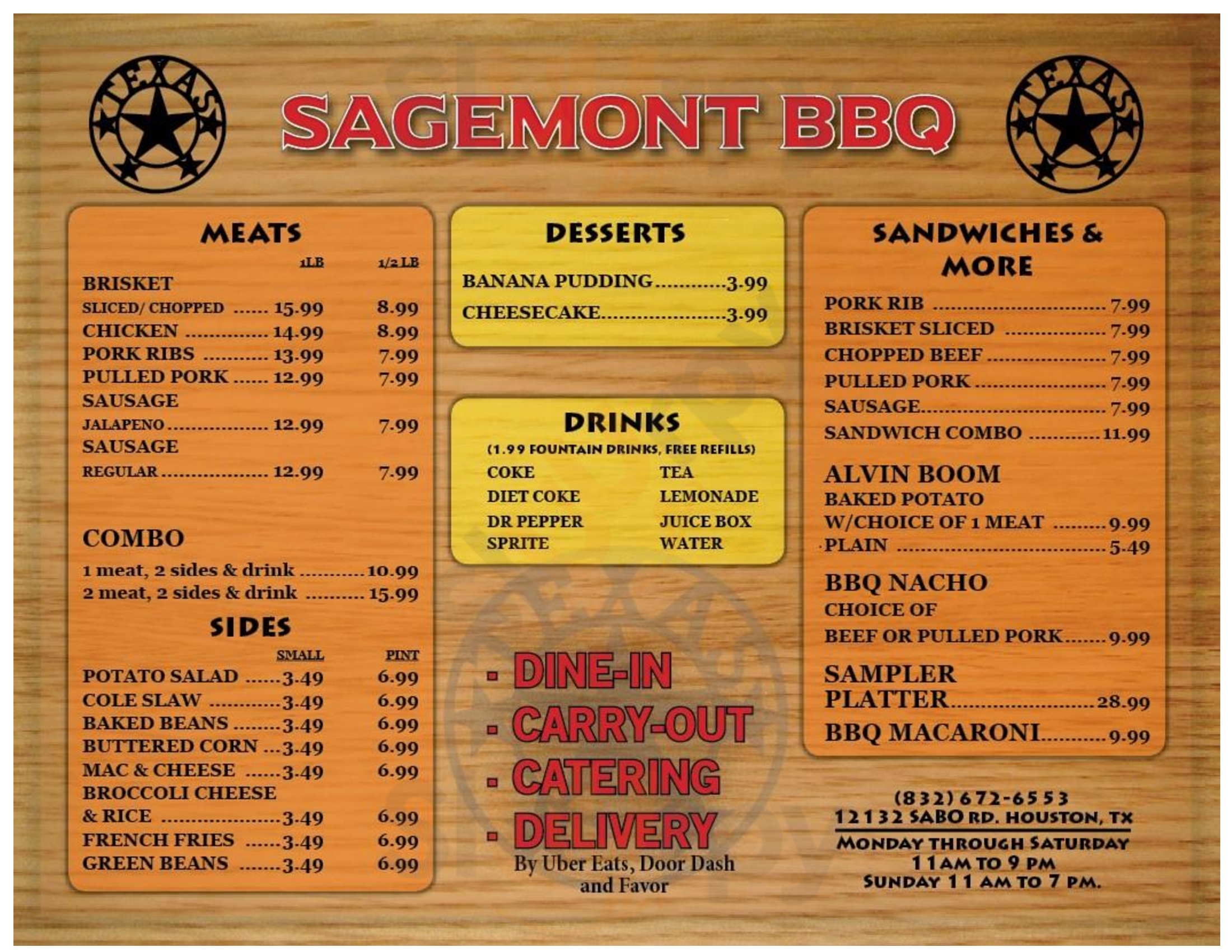 Sagemont Smoked Meats & Bar Houston Menu - 1