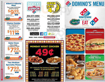 Domino's Pizza menu