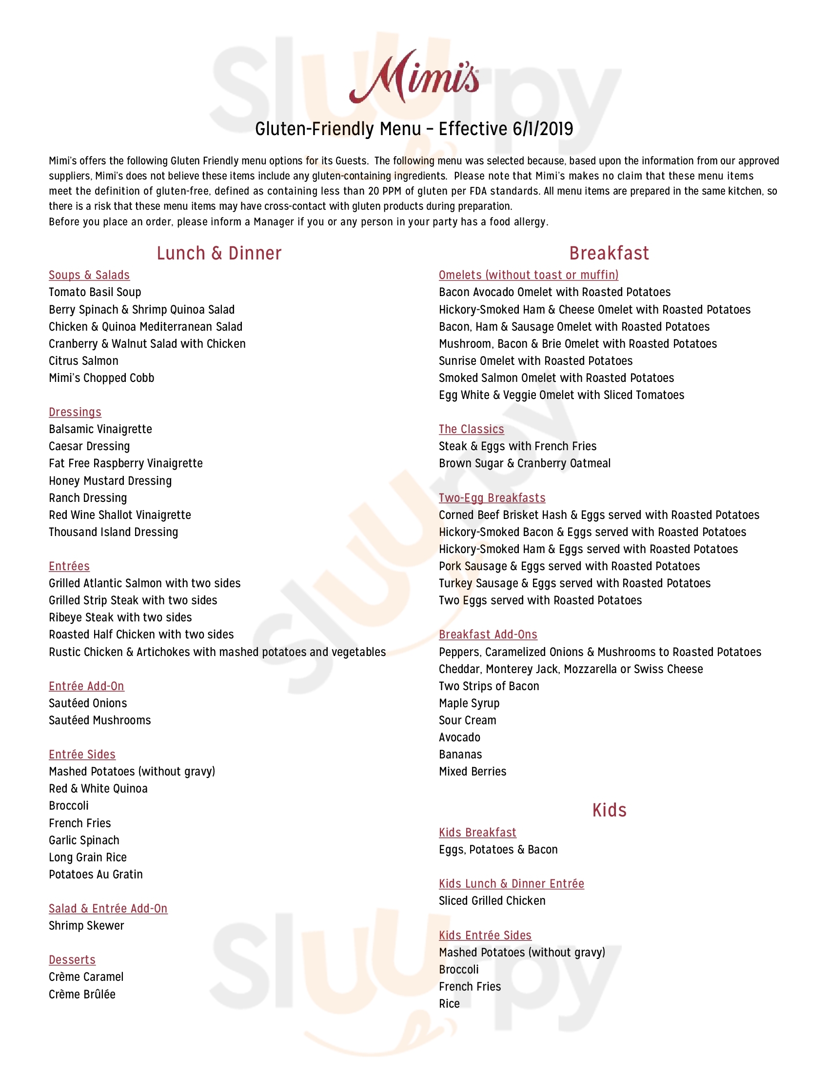 Main Menu - Mini Bistro Cafe