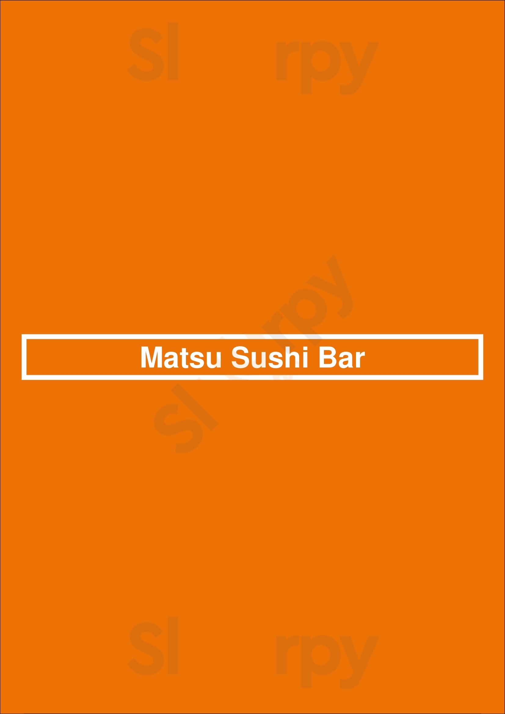 Matsu Sushi Bar Houston Menu - 1
