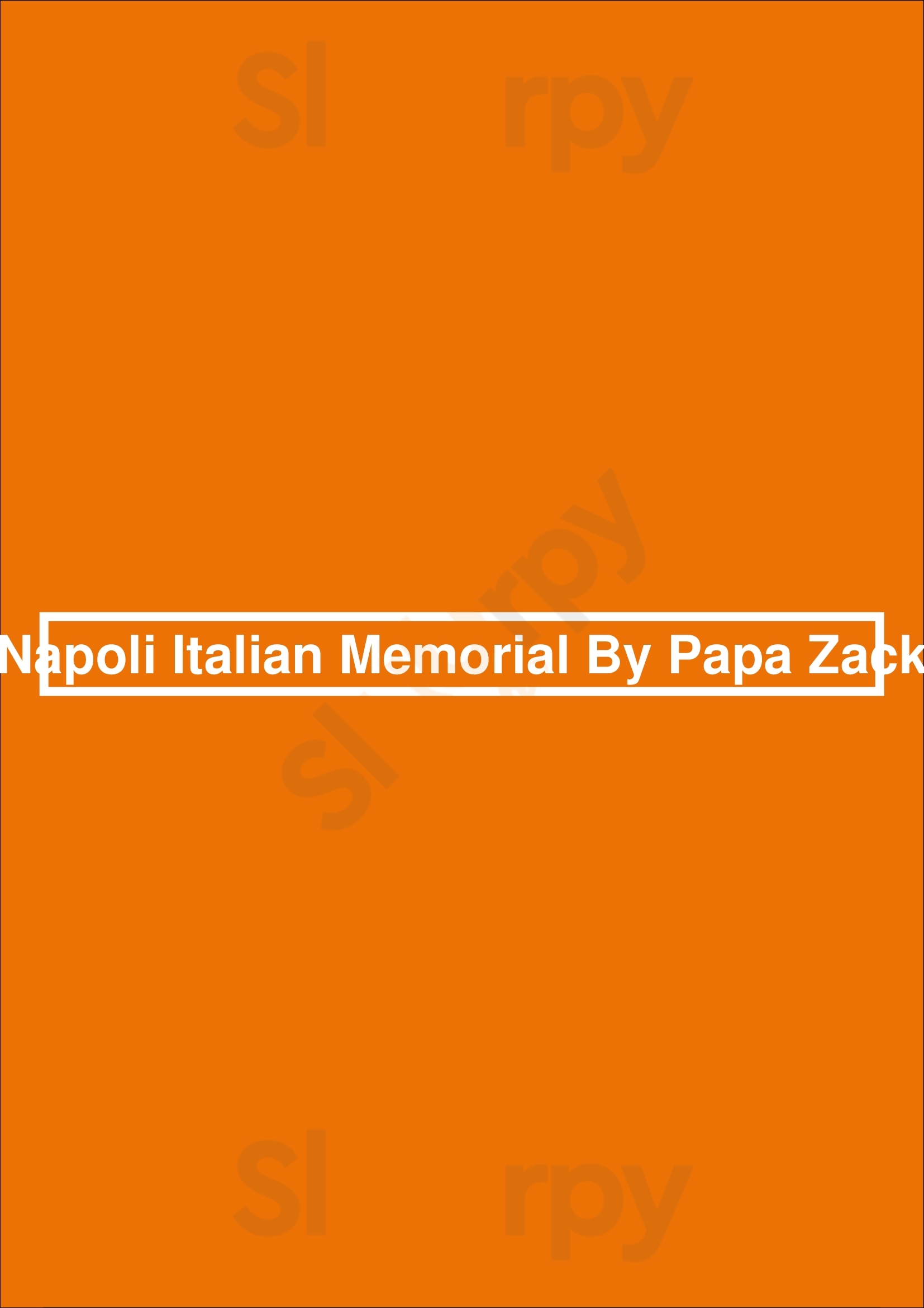 Napoli Italian Memorial By Papa Zack Houston Menu - 1