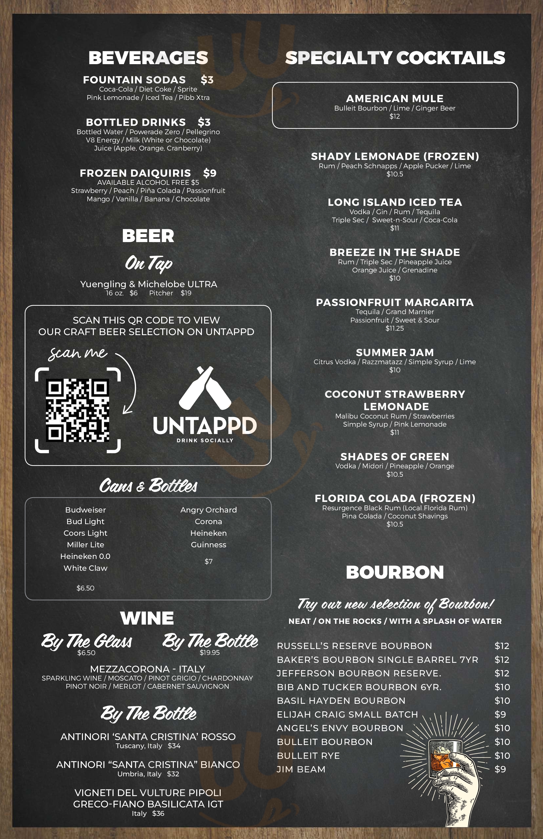 Main Menu - Evergreens Sports Pub