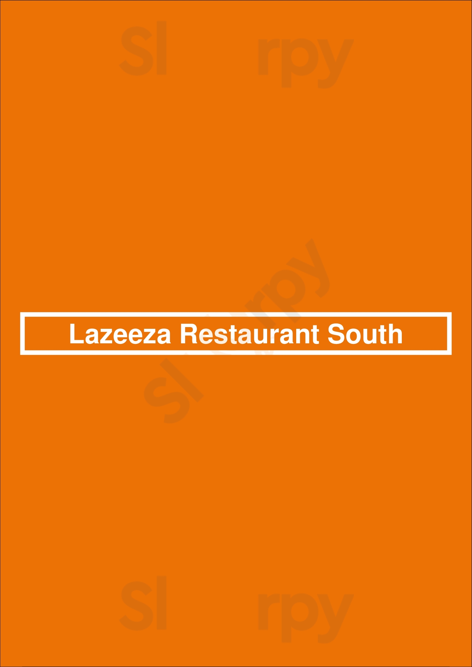 Main Menu - Lazeeza Restaurant South