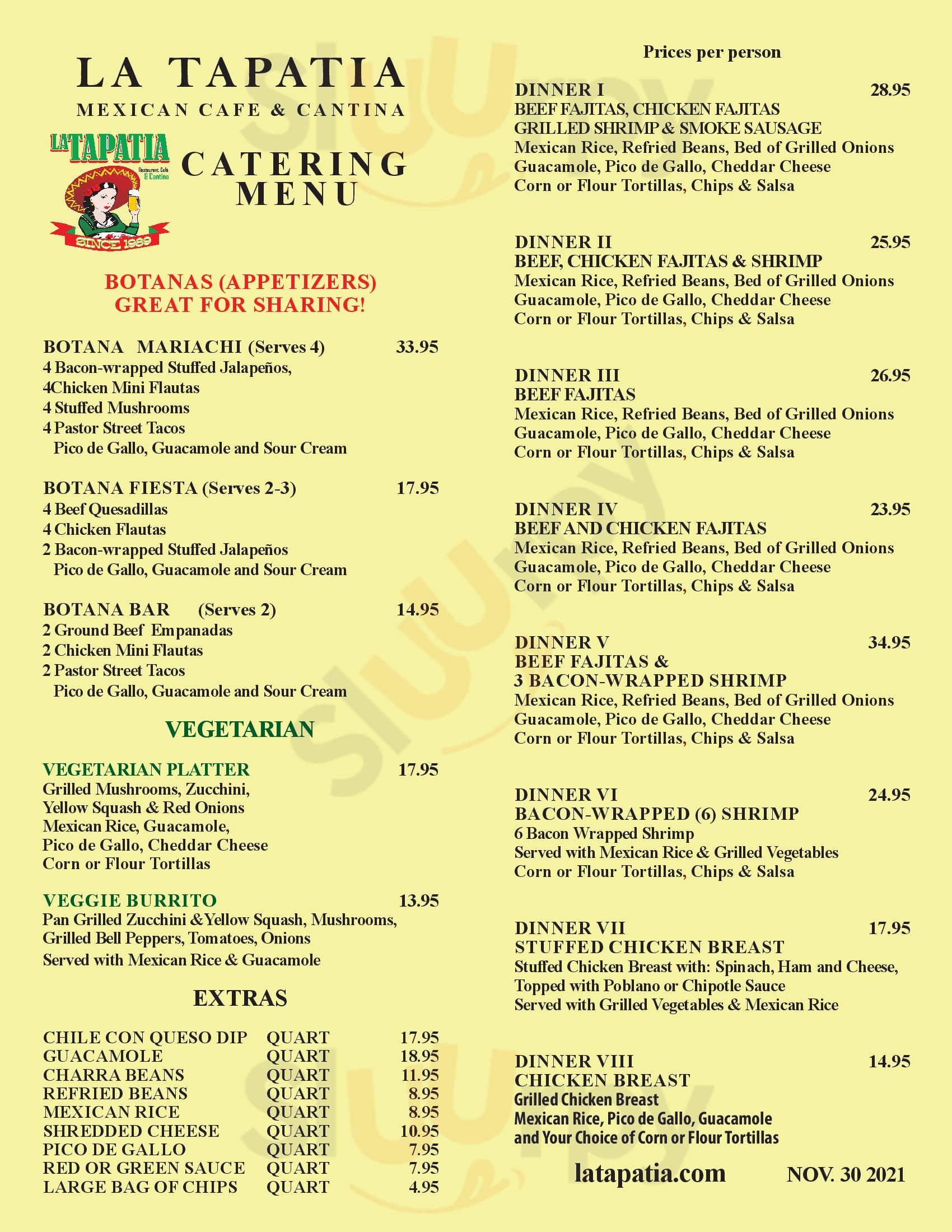 La Tapatia Bar And Grill Houston Menu - 1