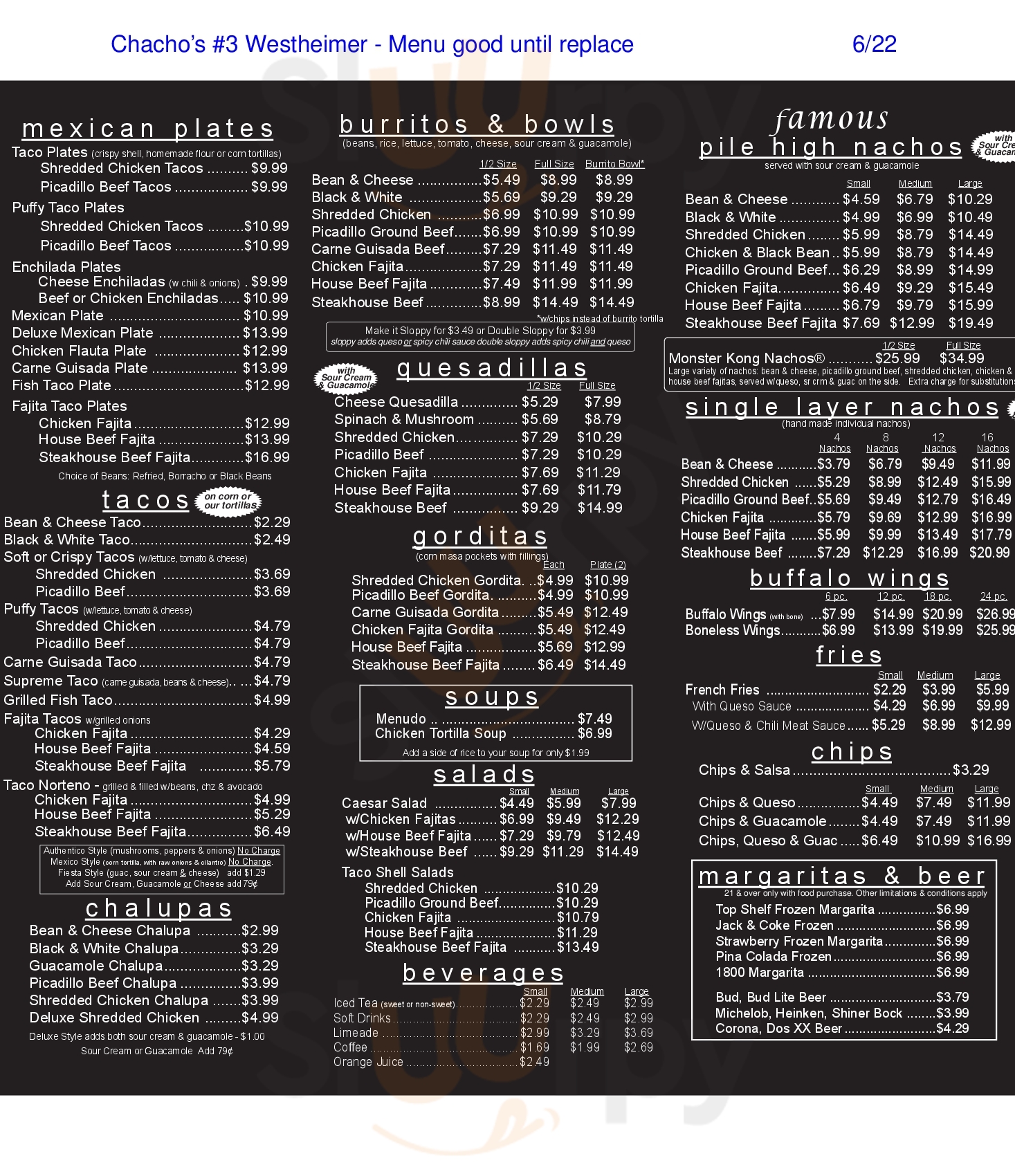 Main Menu - Chacho's