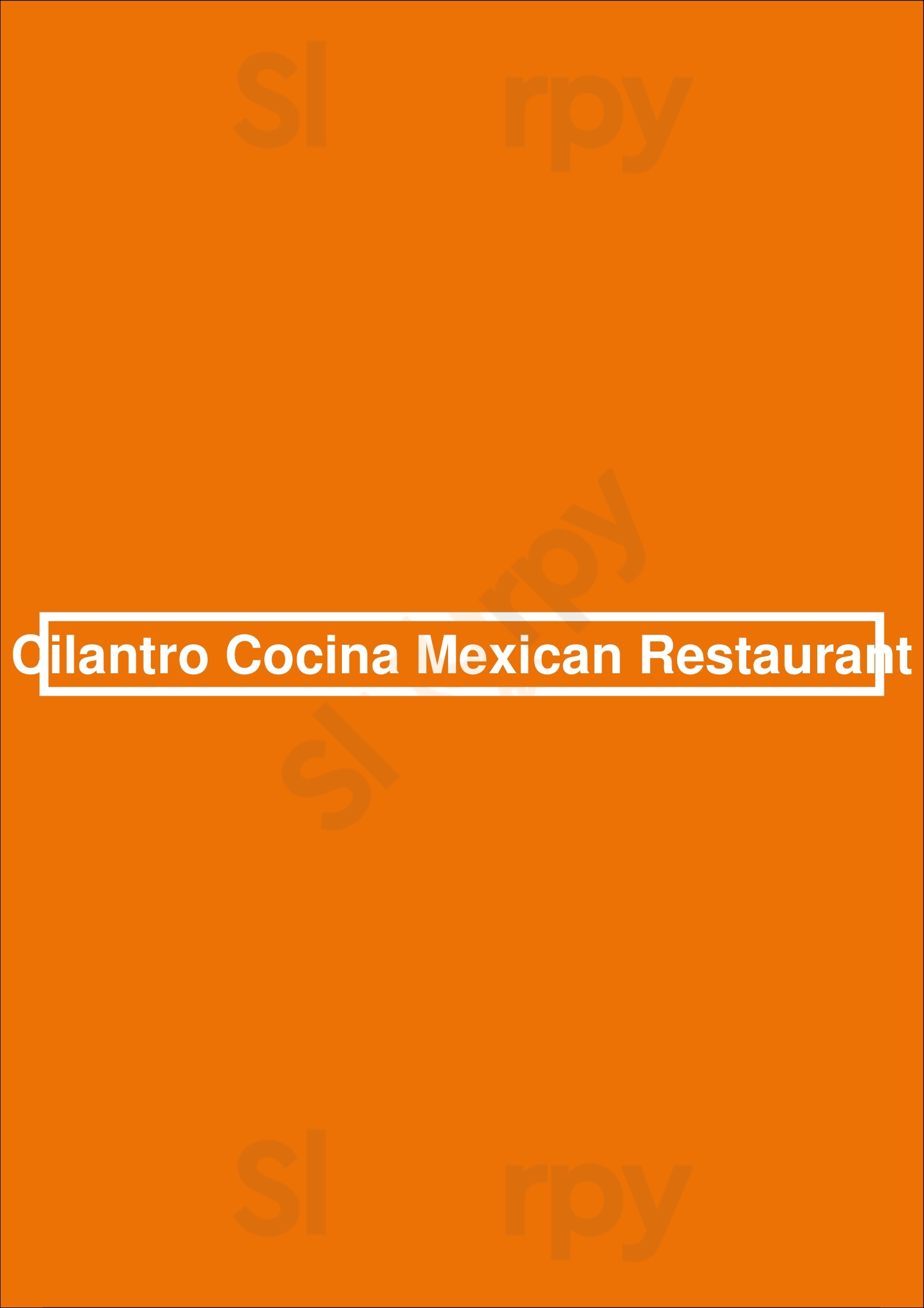 Cilantro’s Mexican Grill Houston Menu - 1