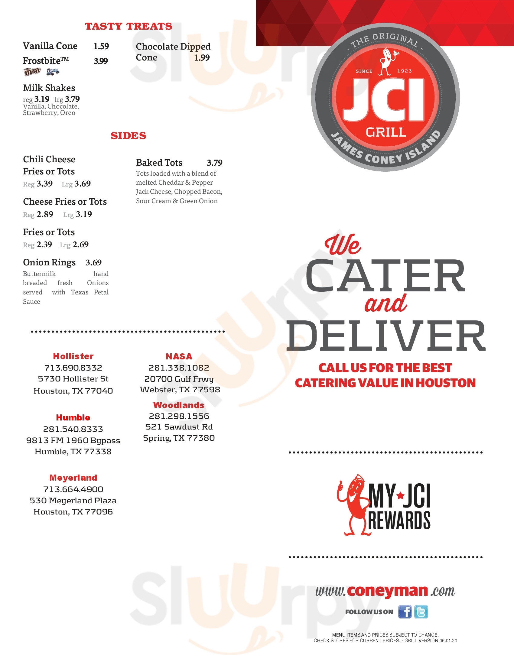 Main Menu - James Coney Island