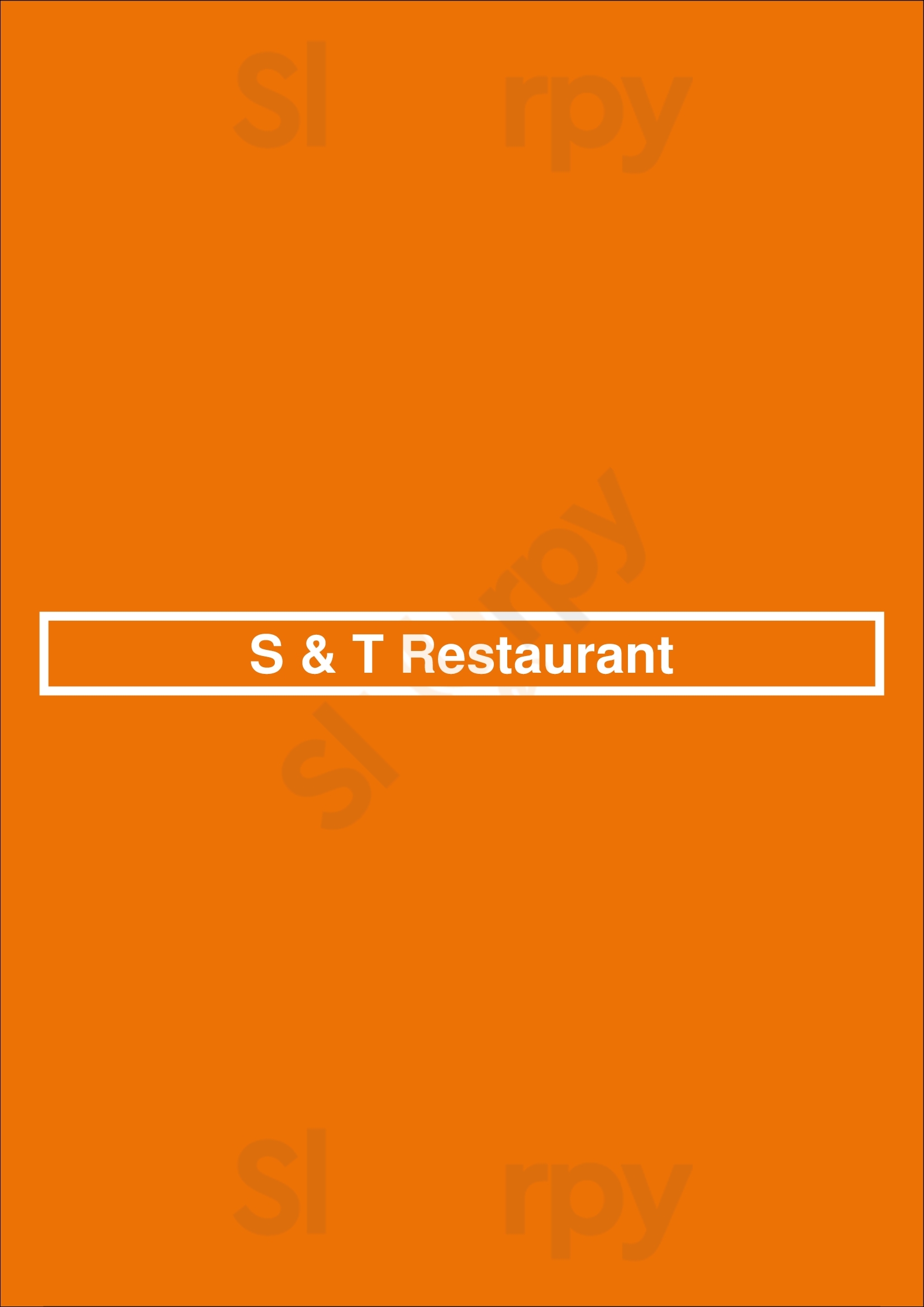 Main Menu - S & T Restaurant