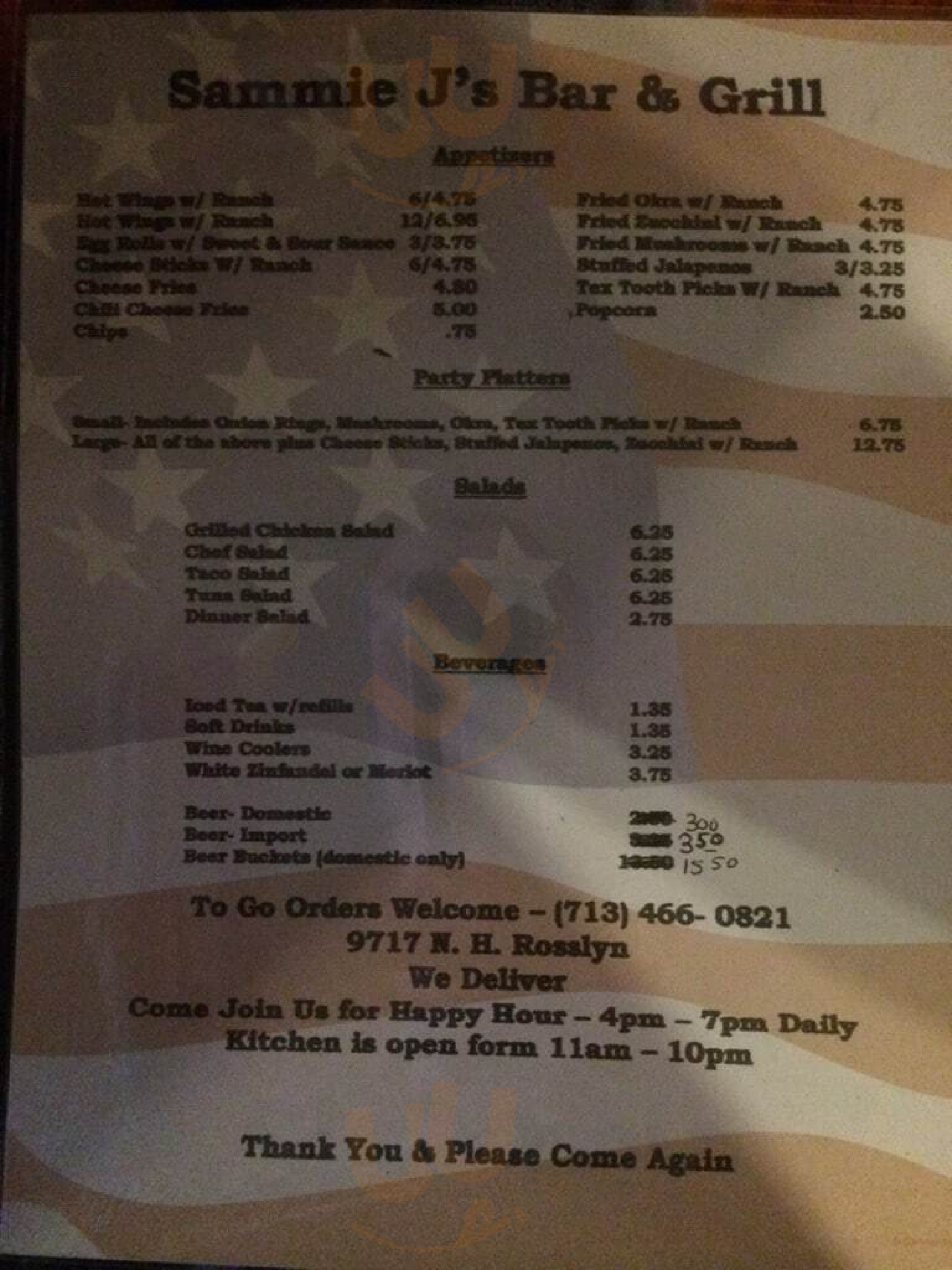 Main Menu - Sammie J's