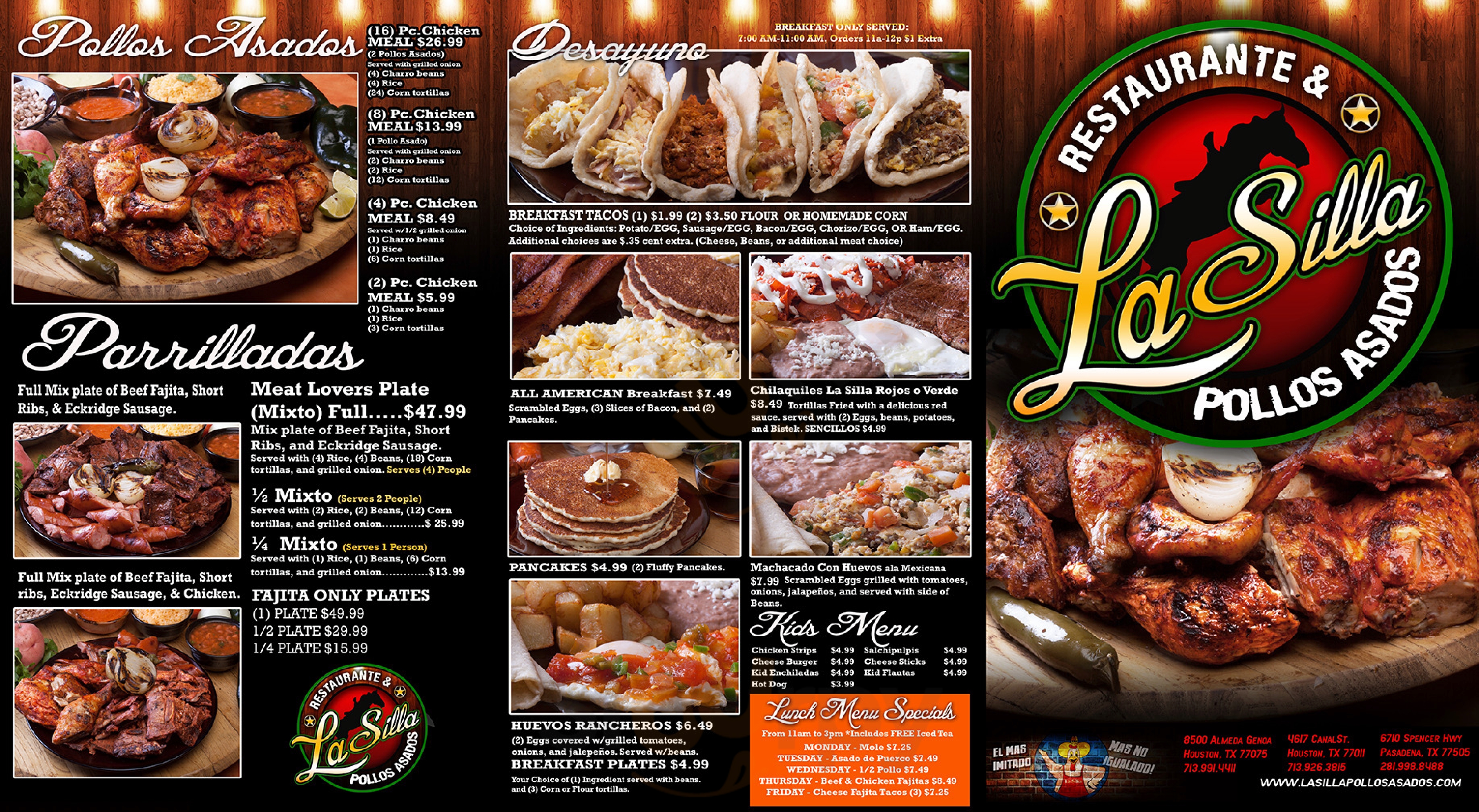 Main Menu - Pollos Asados La Silla