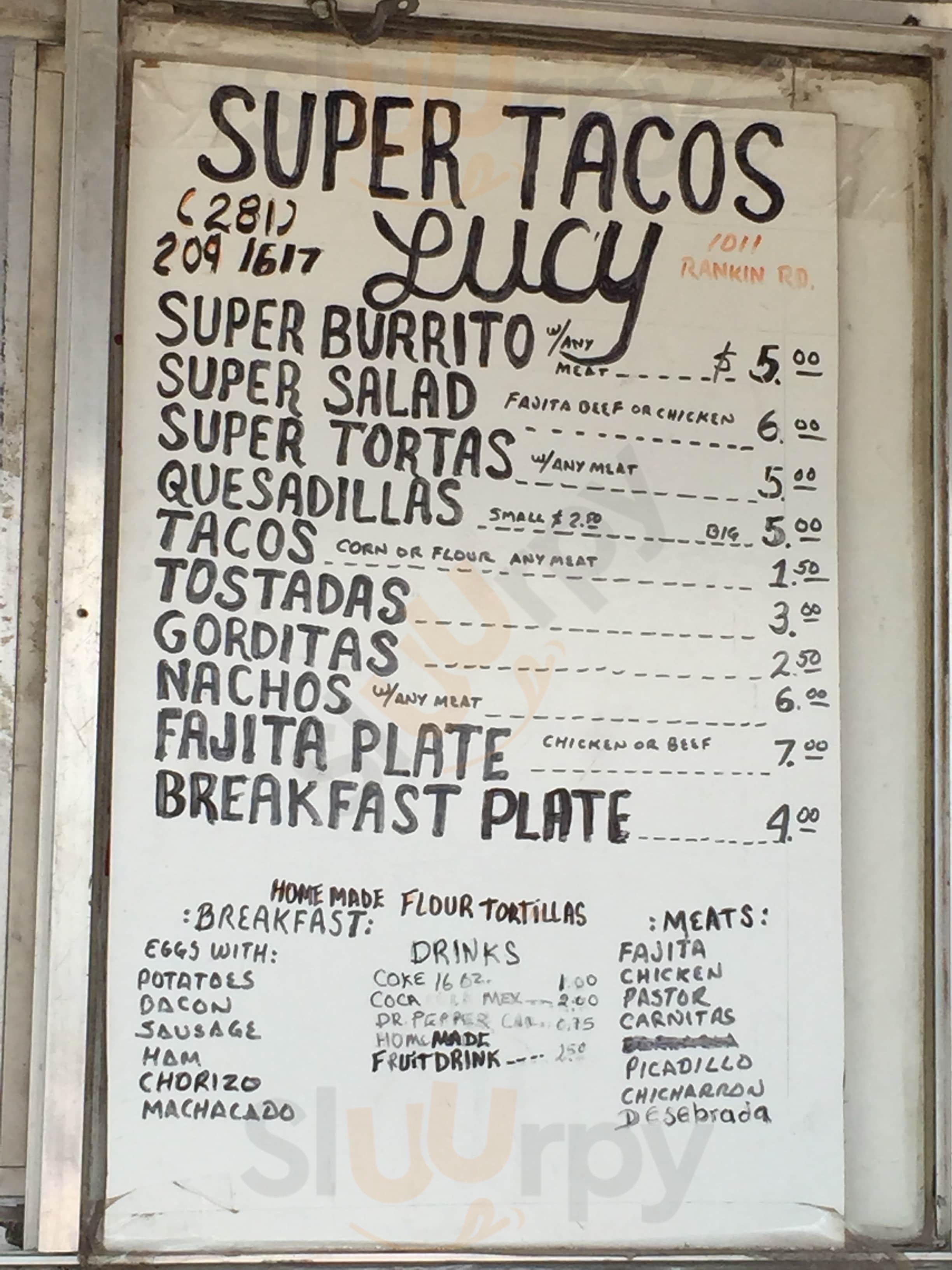 Super Tacos Lucy Houston Menu - 1