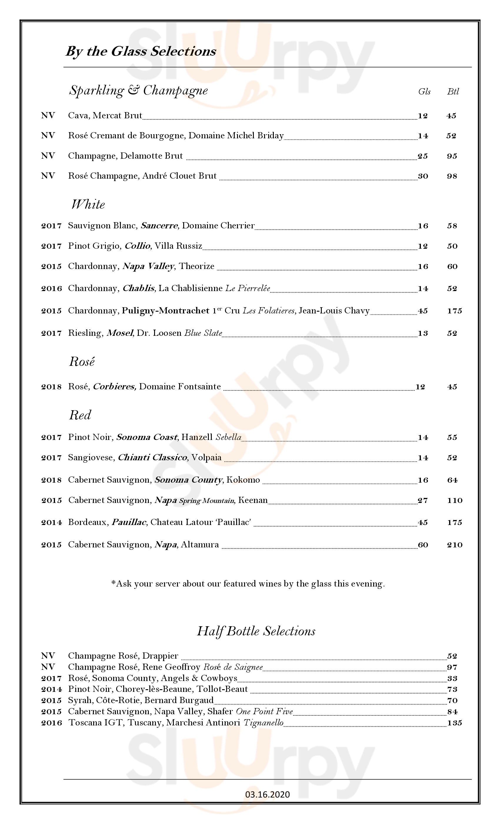 Main Menu - Onaga Pan Asian Bistro