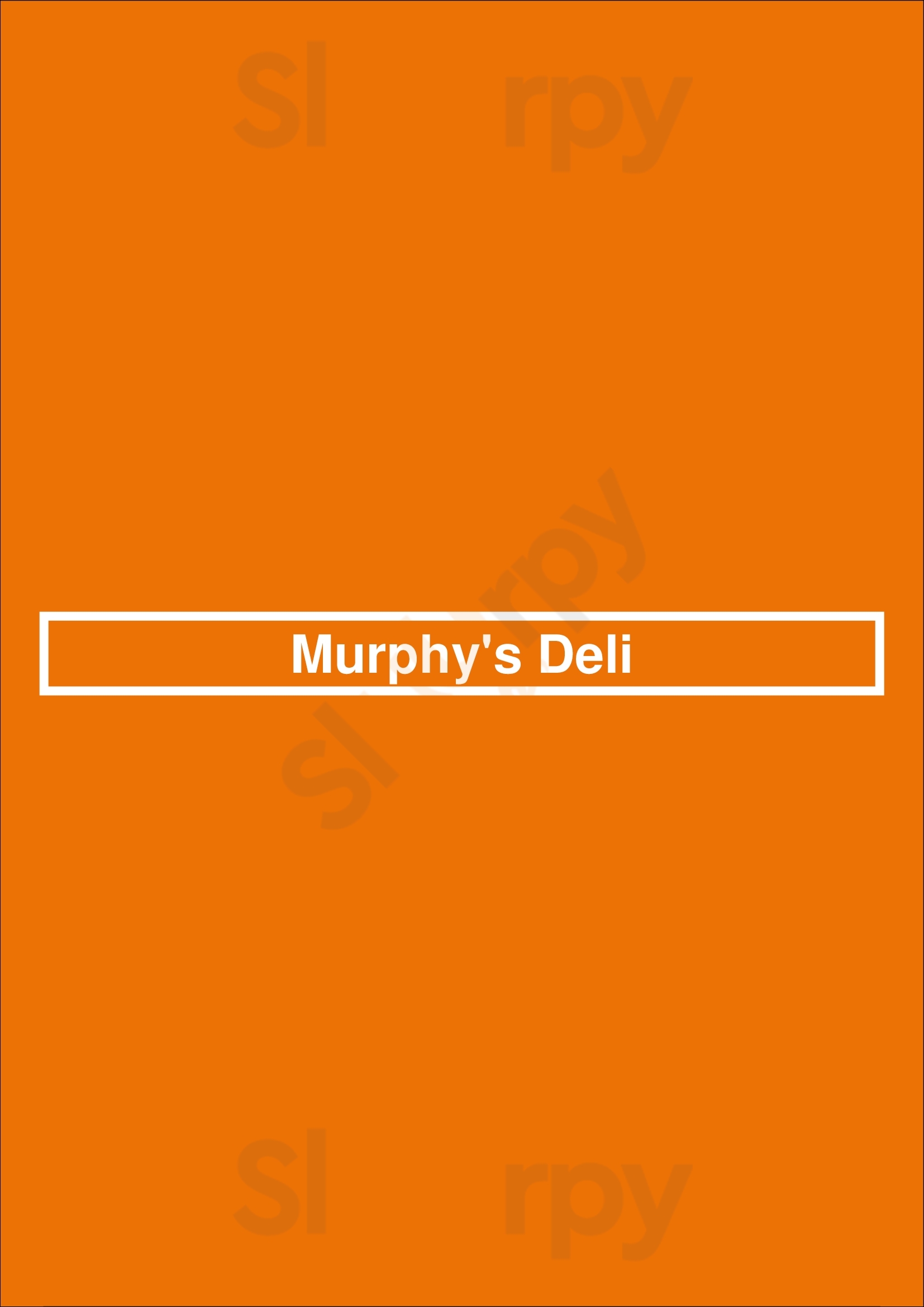 Murphy's Deli Houston Menu - 1