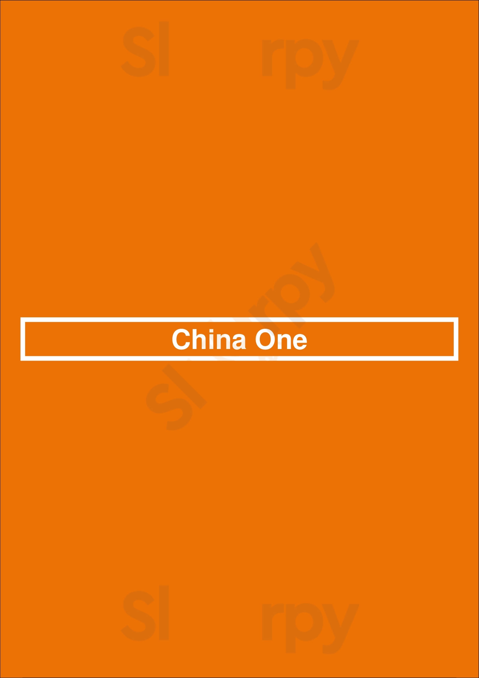 Main Menu - China One