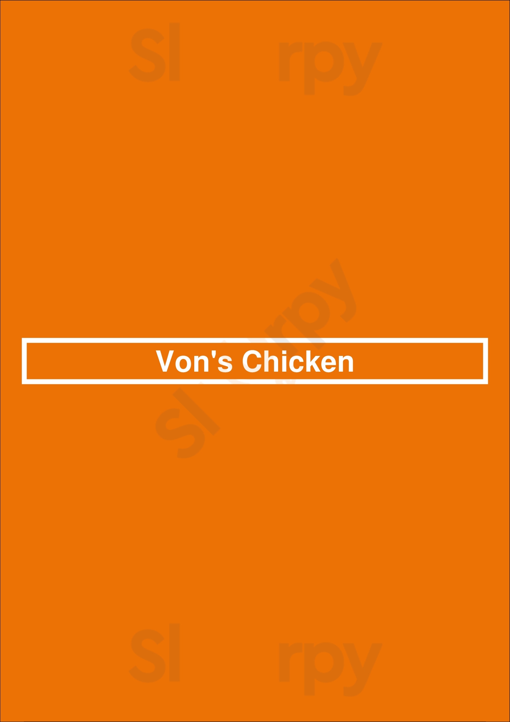Von's Chicken Houston Menu - 1
