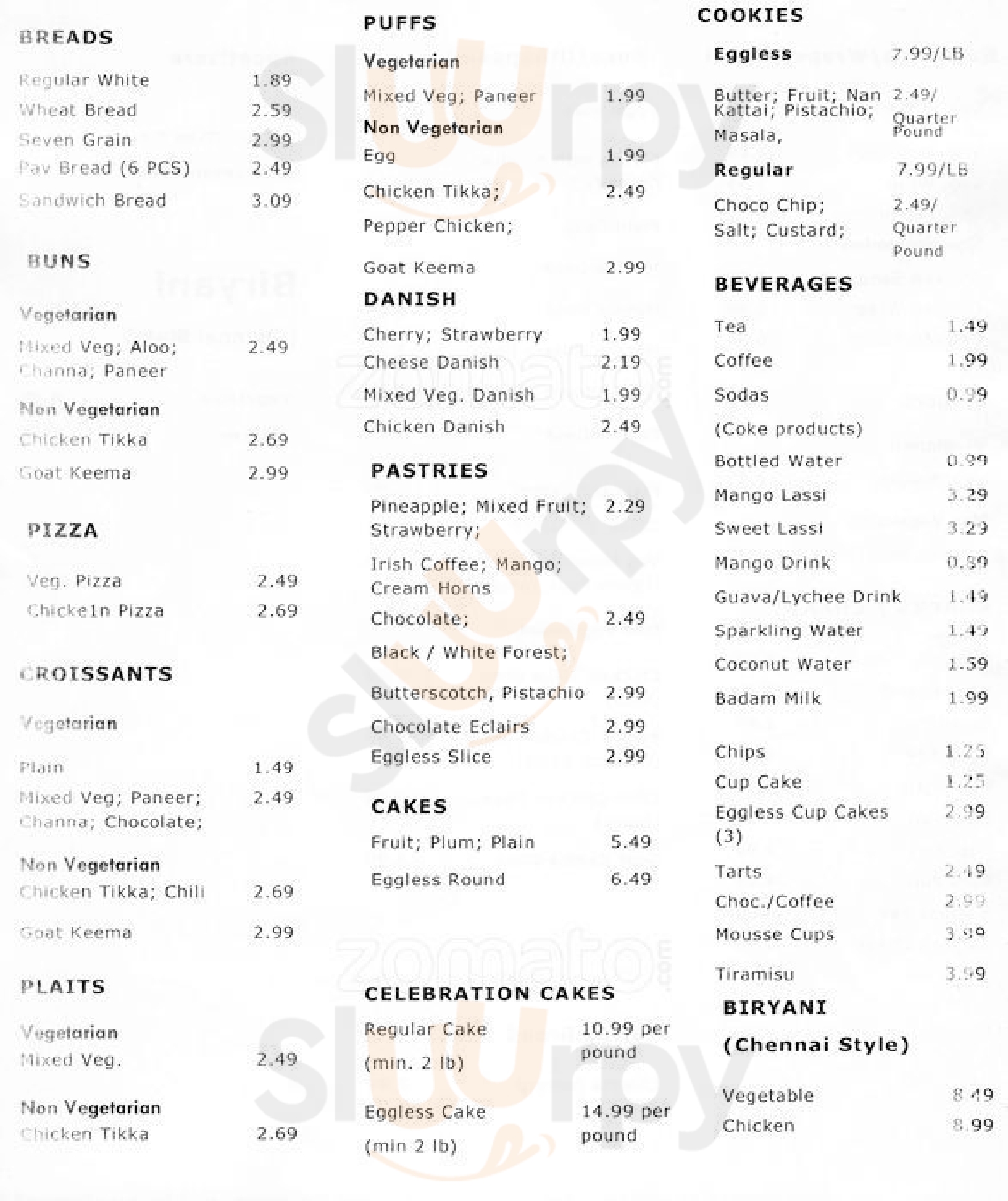 Main Menu - Hot Breads