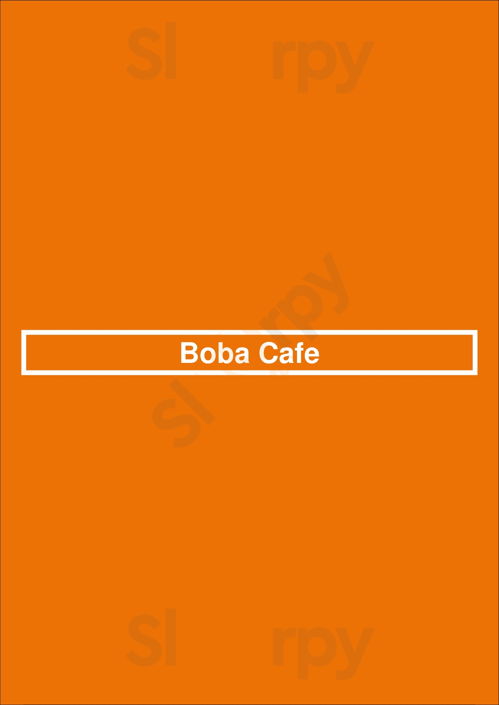 Main Menu - Boba Cafe