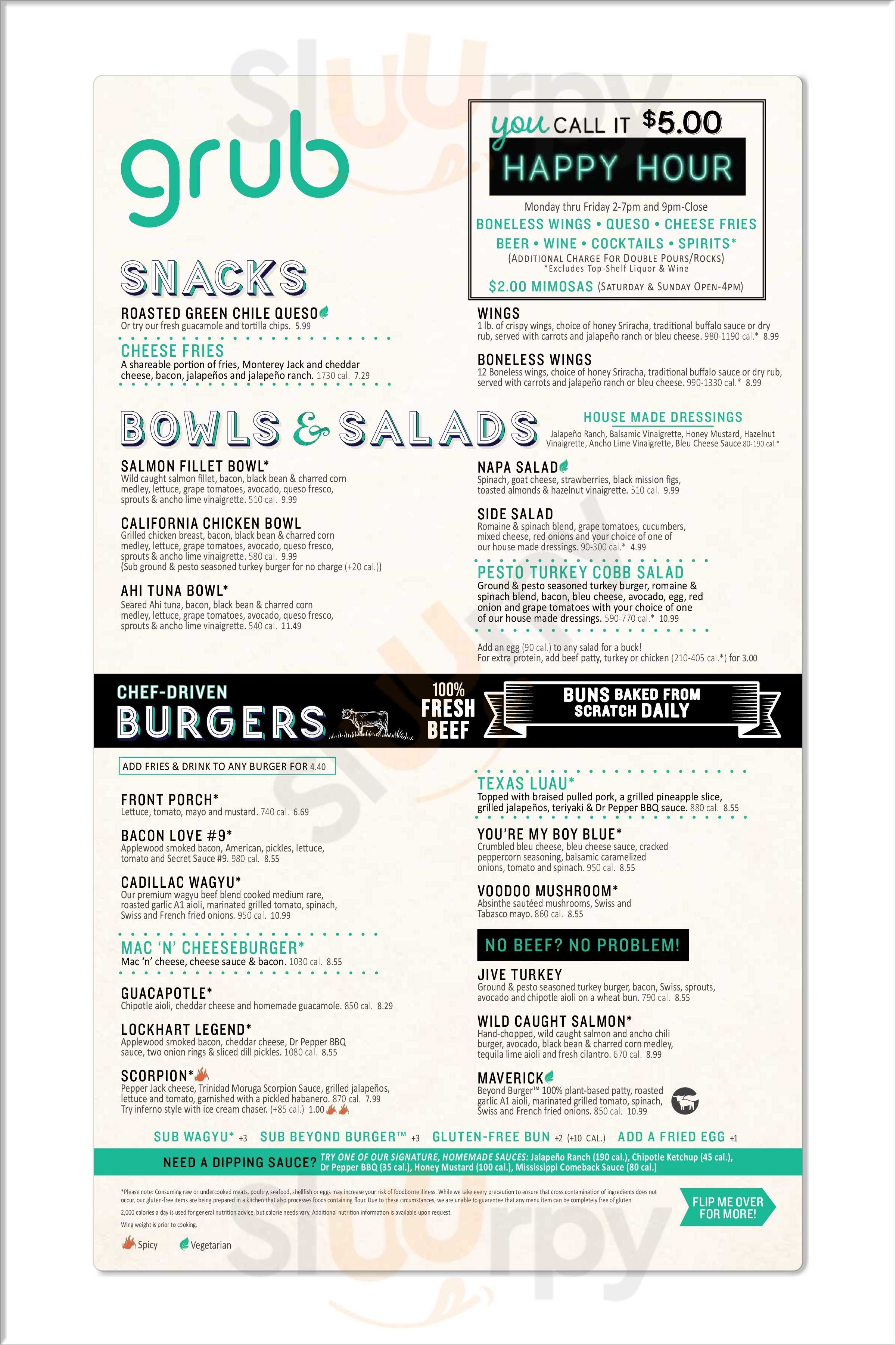 Grub Kitchen + Bar Houston Menu - 1