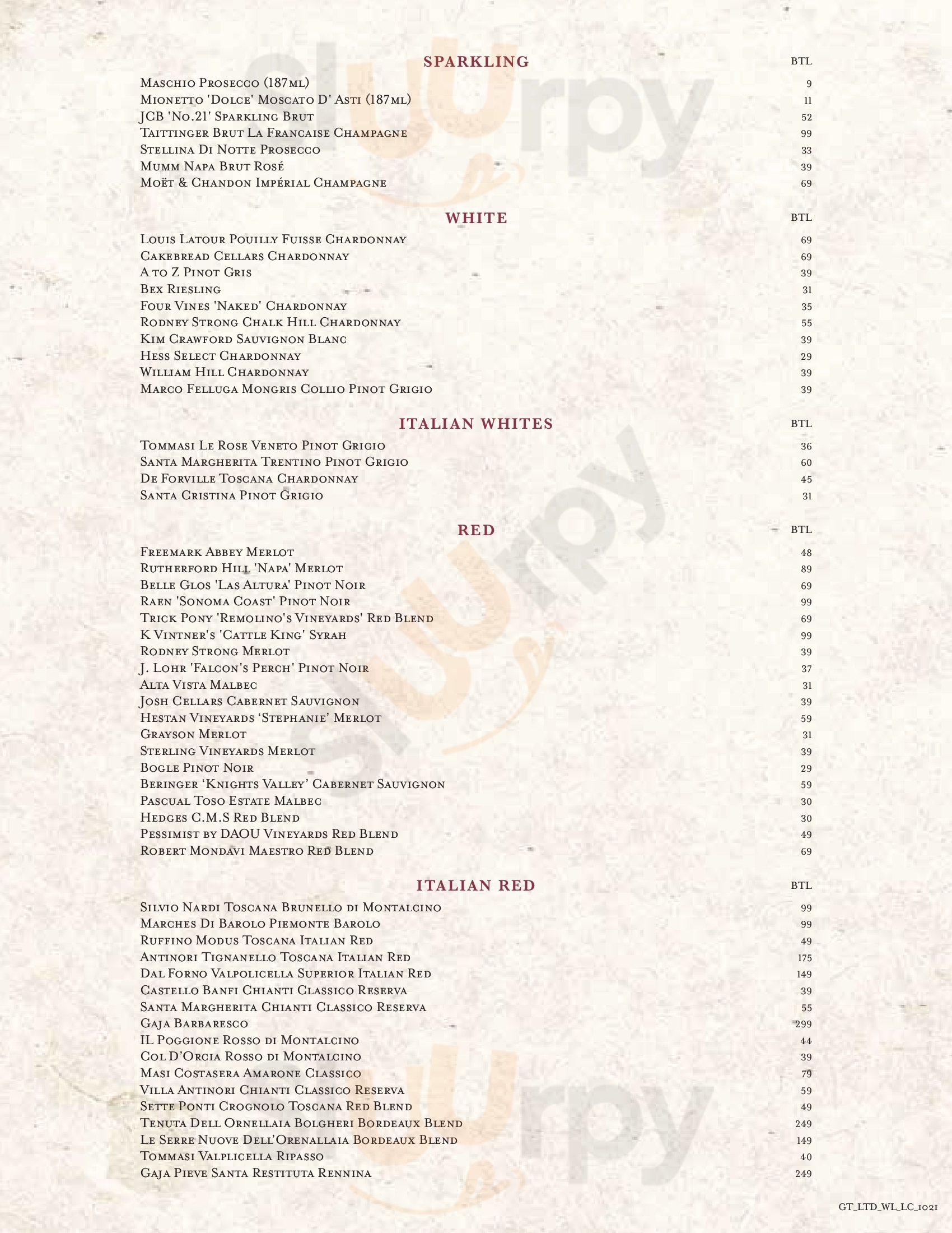 Grotto Ristorante Galveston Menu - 1