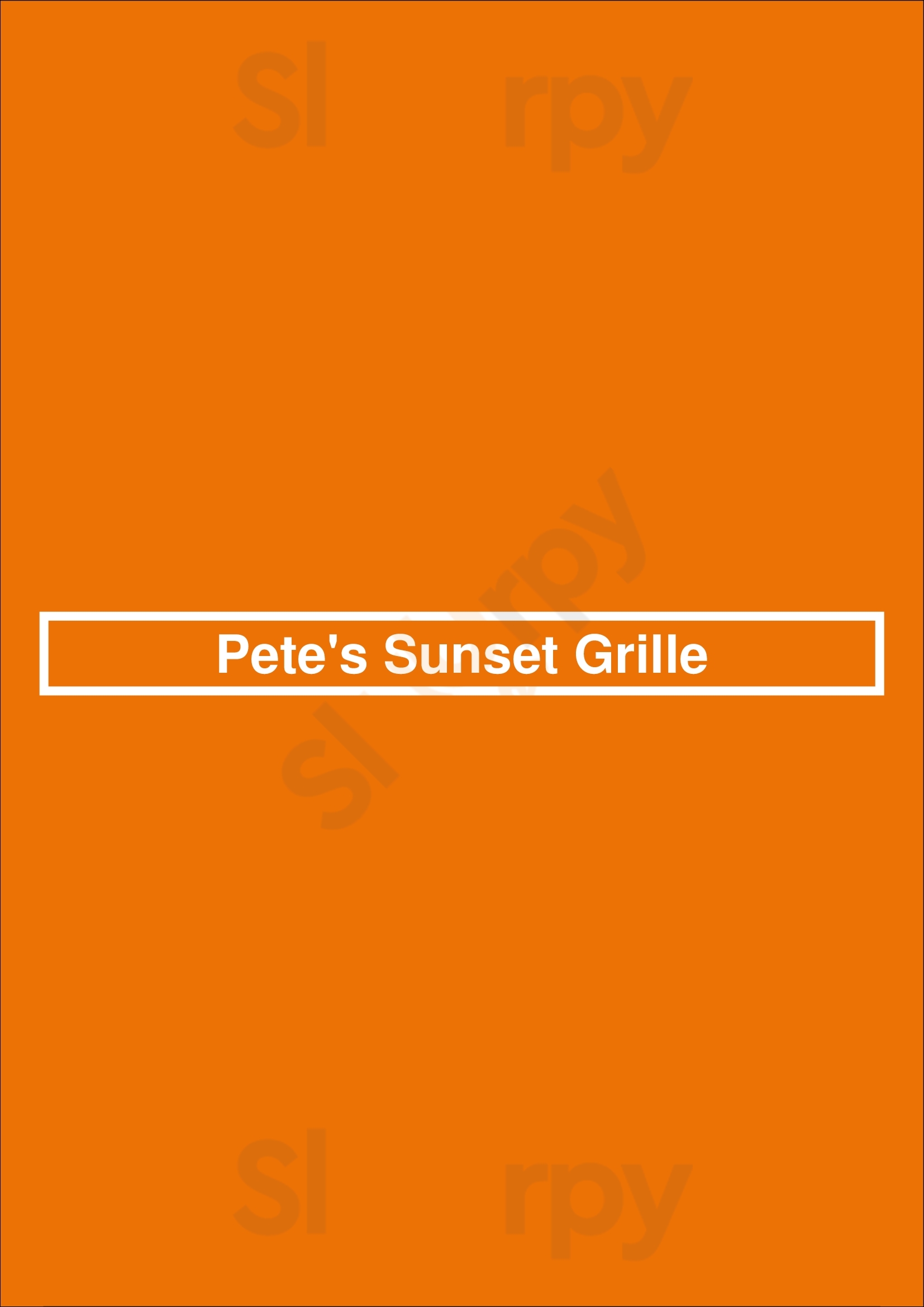 Pete's Sunset Grille Huntington Beach Menu - 1