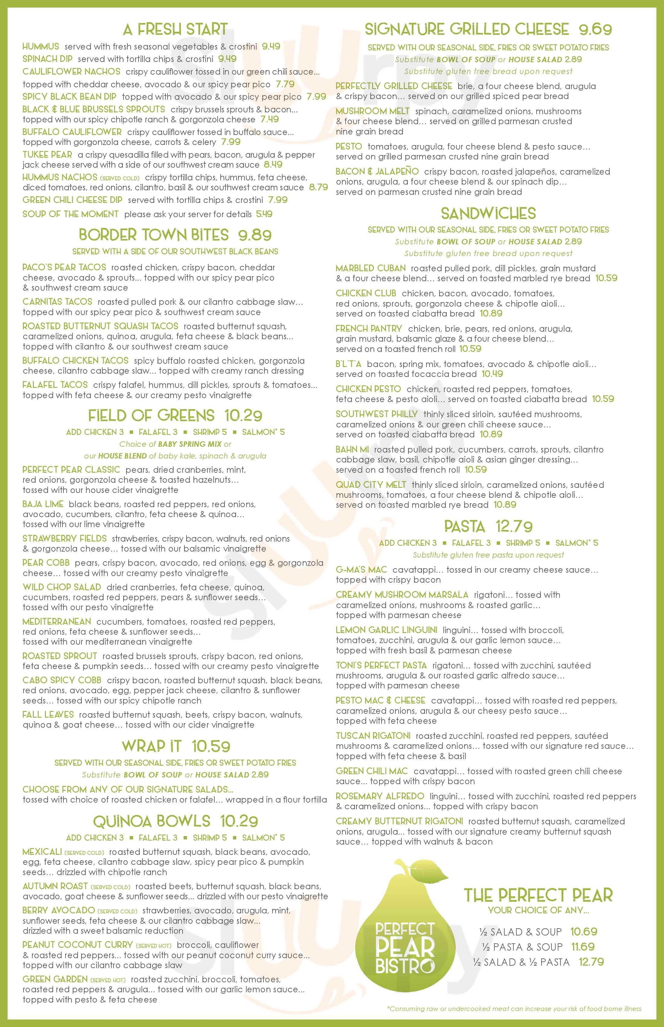 Perfect Pear Bistro Tempe Menu - 1