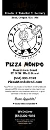 Pizza Mondo menu